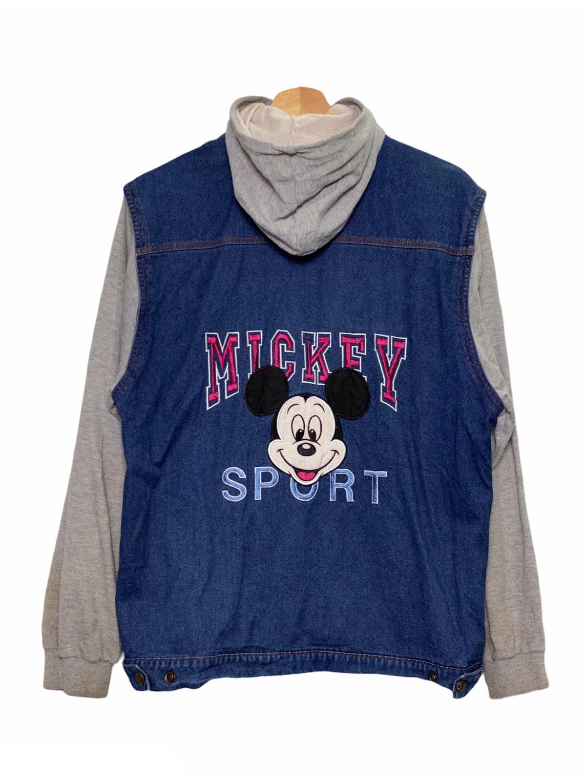 Disney Vintage Mickey Mouse Denim Cotton Hoodie Size US M / EU 48-50 / 2 - 1 Thumbnail