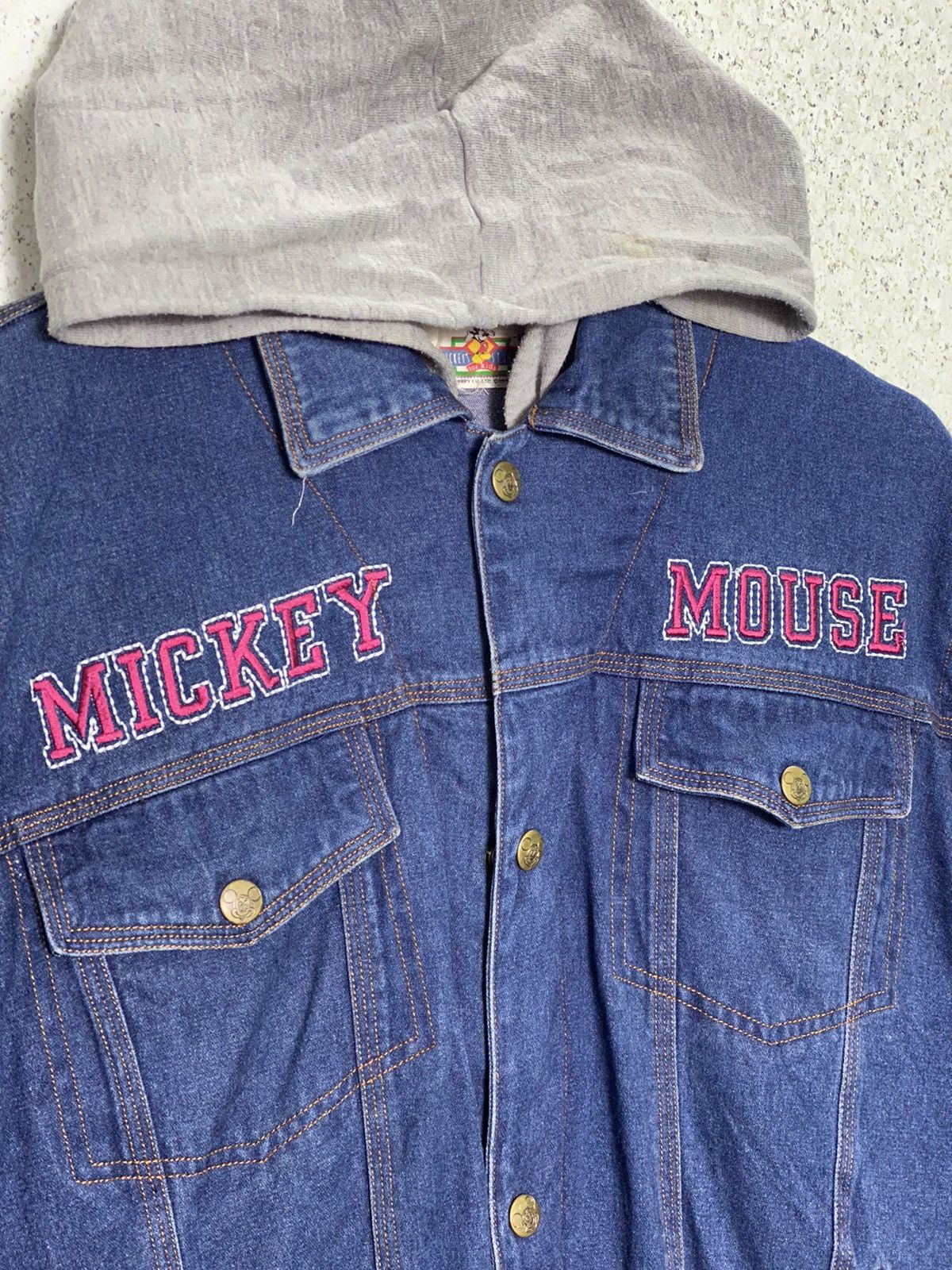 Disney Vintage Mickey Mouse Denim Cotton Hoodie Size US M / EU 48-50 / 2 - 3 Thumbnail