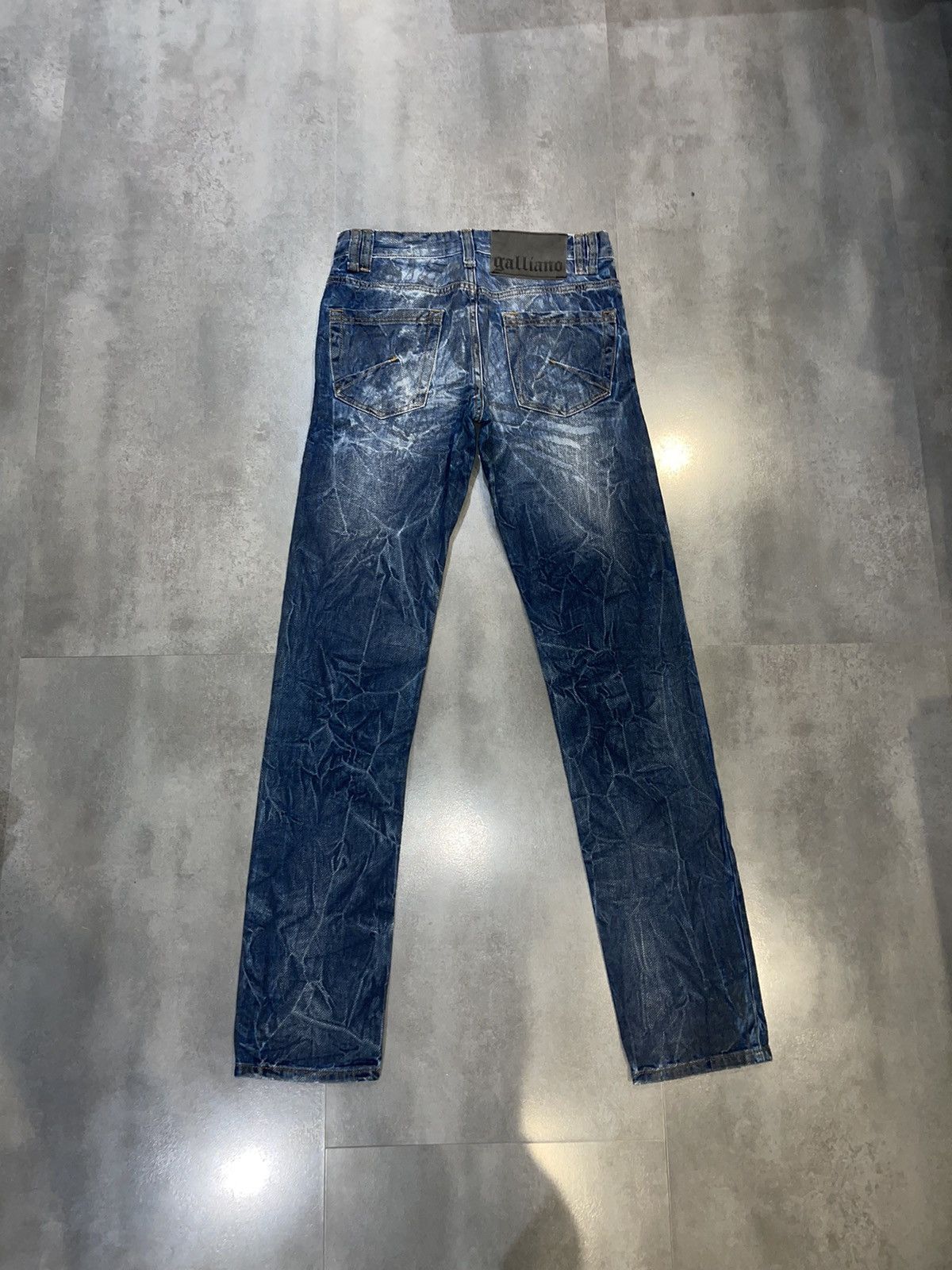 John Galliano Galliano Distressed Waxed Denim Pants Size US 29 - 2 Thumbnail