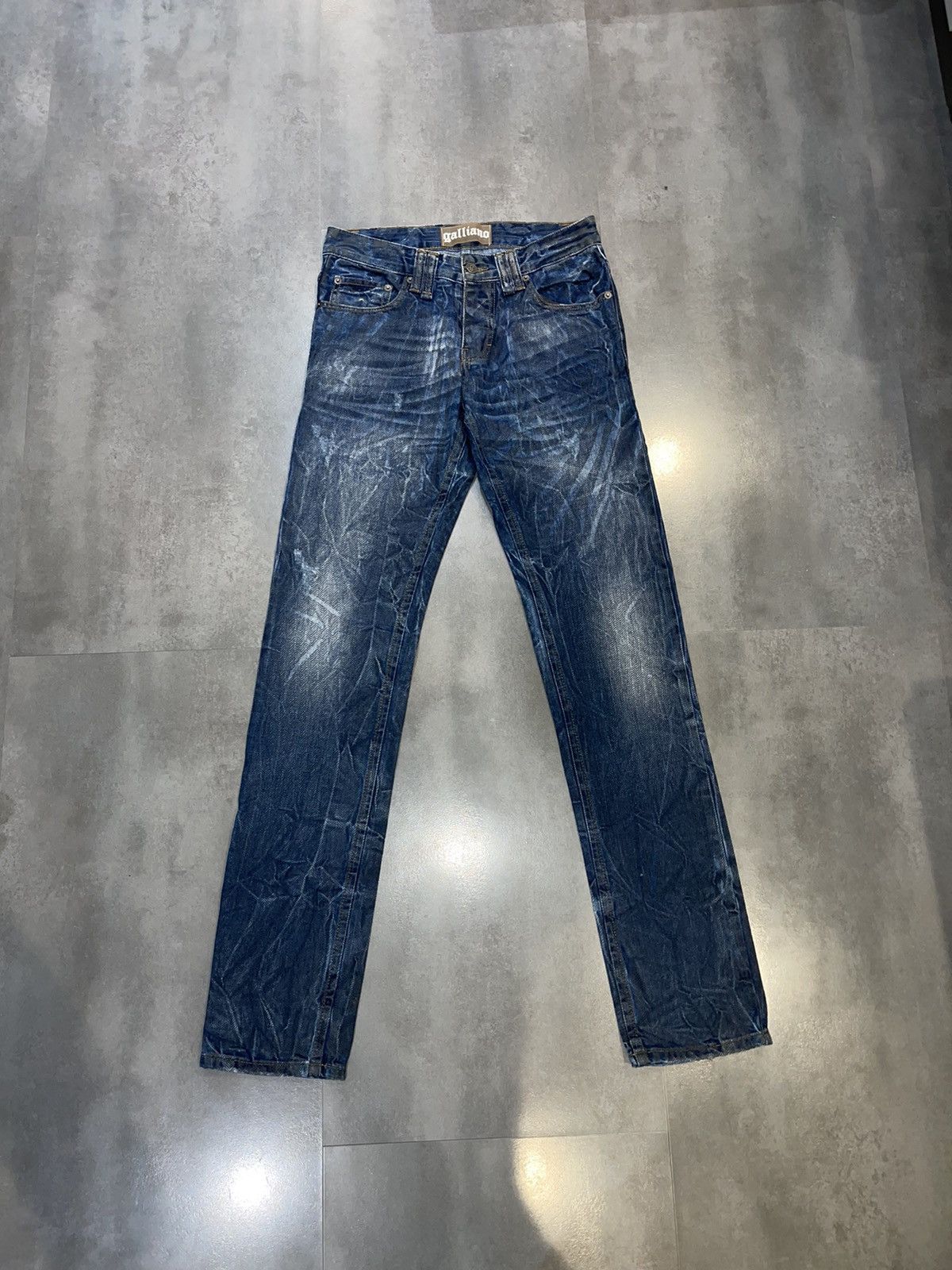 John Galliano Galliano Distressed Waxed Denim Pants Size US 29 - 8 Thumbnail