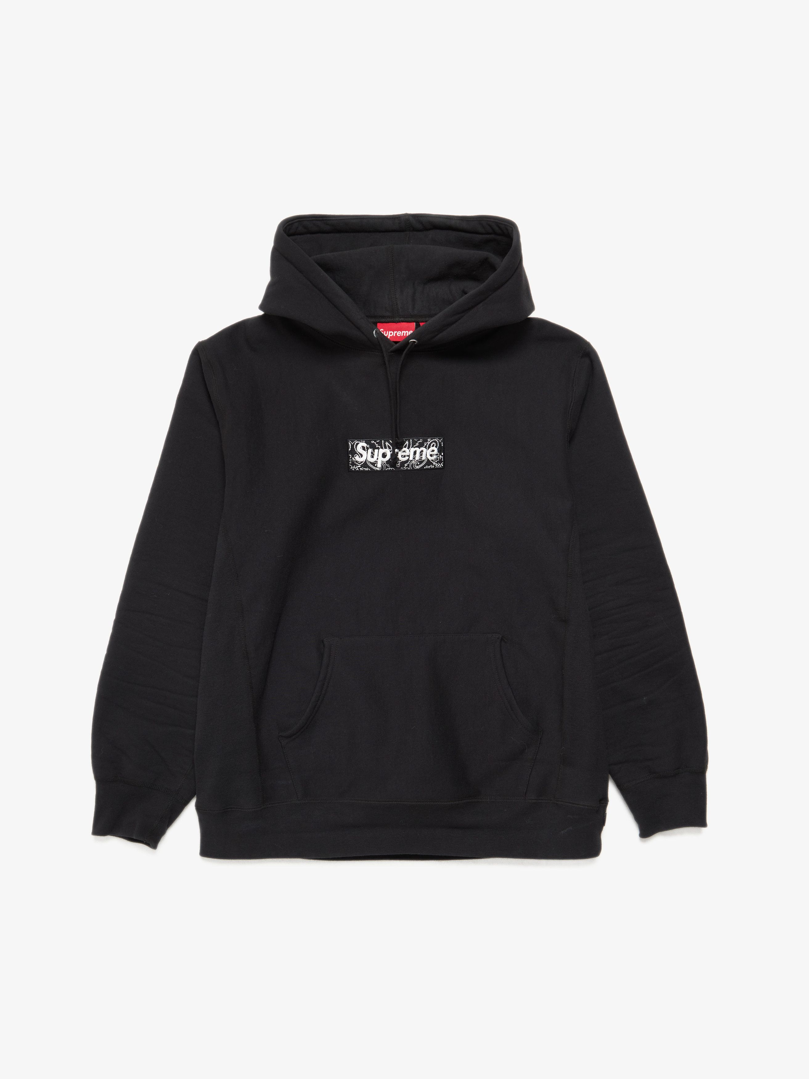 Supreme Bandana Box Logo Black Cotton Hoodie | Grailed