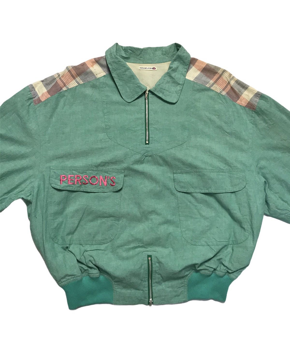 PERSON'S × Vintage Person For Men Bomber Half Zip Jacket Size US M / EU 48-50 / 2 - 2 Thumbnail