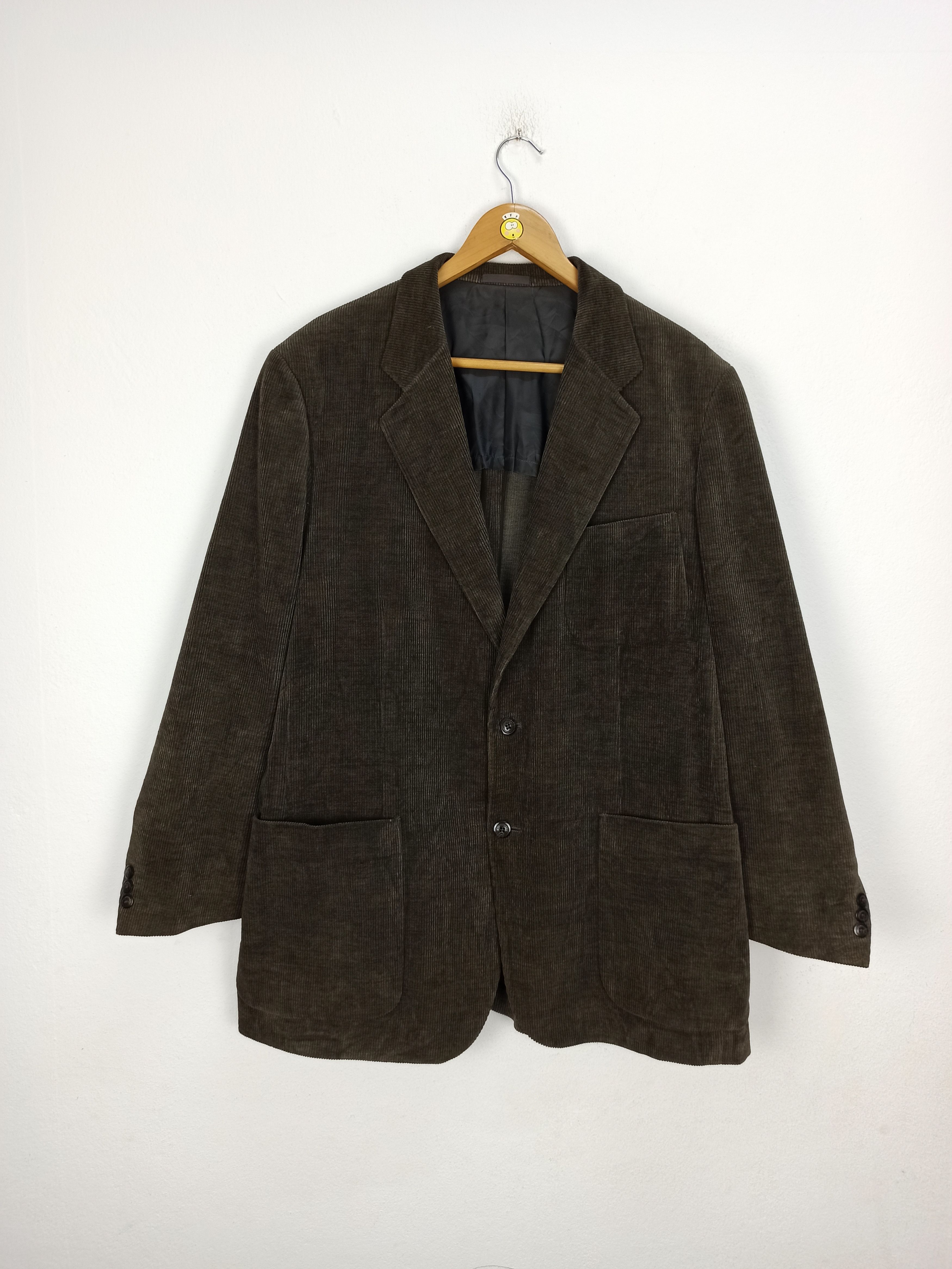 Vintage Burberry Green Corduroy Collar Coat Jacket
