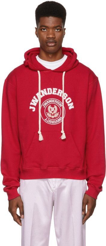 J.W.Anderson Jw Streetwear J.W.Anderson University Red Hoodie Grailed