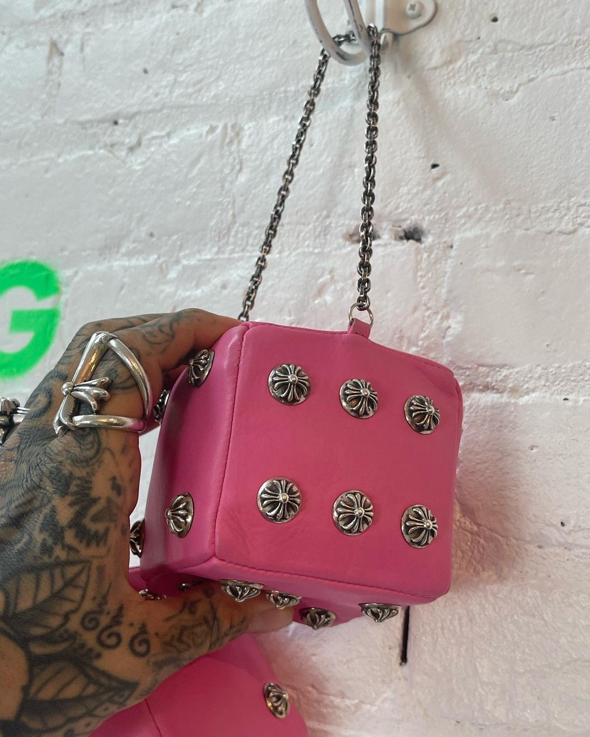 Chrome Hearts Chrome Hearts XL Custom Dashboard DICE Leather Silver Size ONE SIZE - 13 Thumbnail