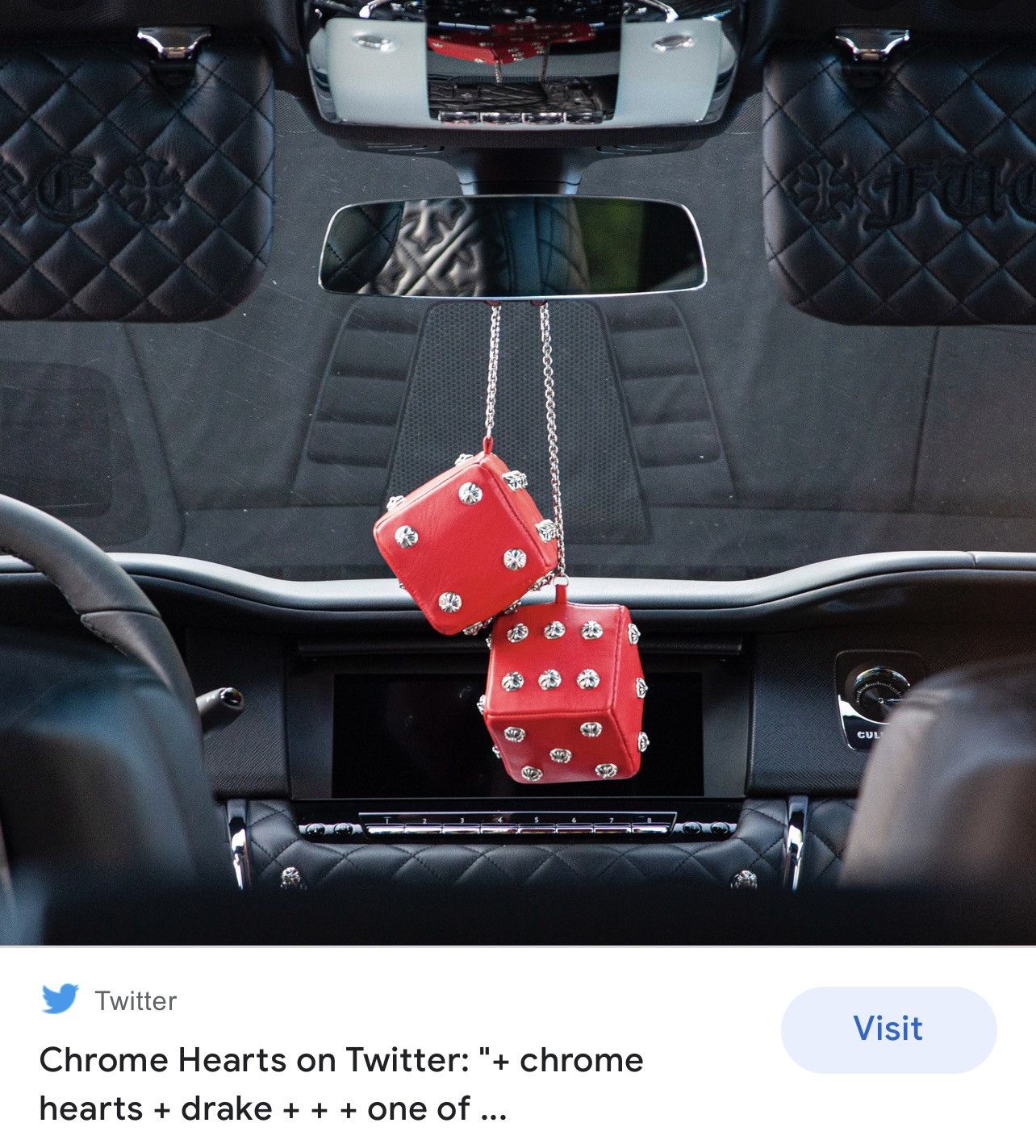 Chrome Hearts Chrome Hearts XL Custom Dashboard DICE Leather Silver Size ONE SIZE - 22 Thumbnail