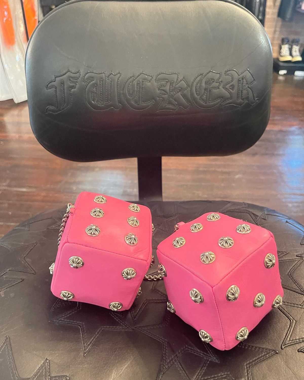 Chrome Hearts Chrome Hearts XL Custom Dashboard DICE Leather Silver Size ONE SIZE - 9 Thumbnail
