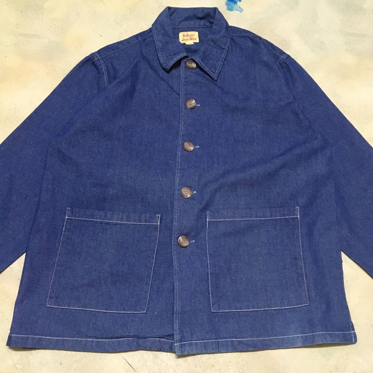 Japanese Brand Vintage Work Wear Denim Chore Jacket Style Size US L / EU 52-54 / 3 - 2 Thumbnail
