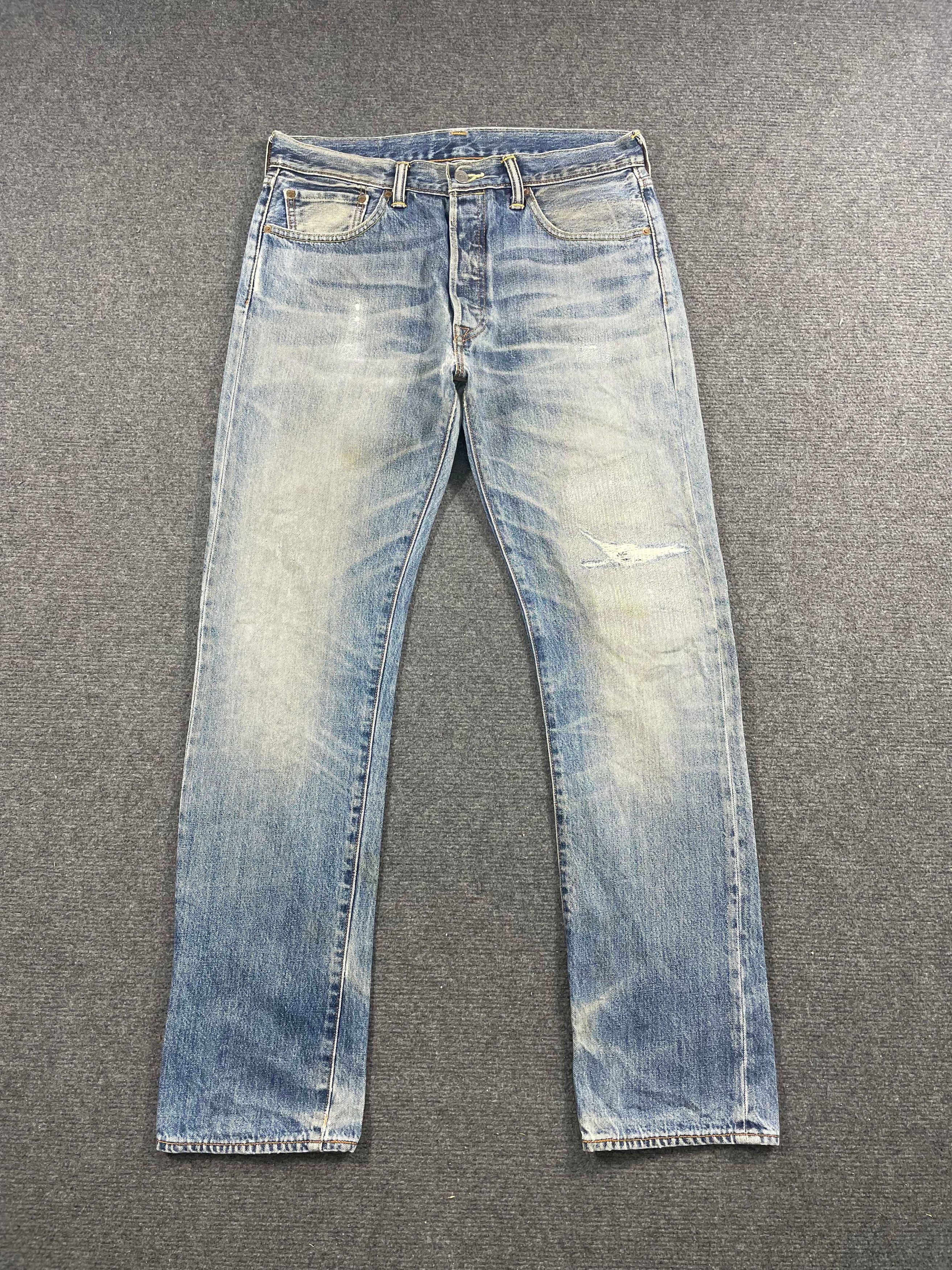 image of Distressed Denim x Levis Vintage Distressed Levis 501 Faded Blue Jeans 32X31 in Blue Denim, Men's
