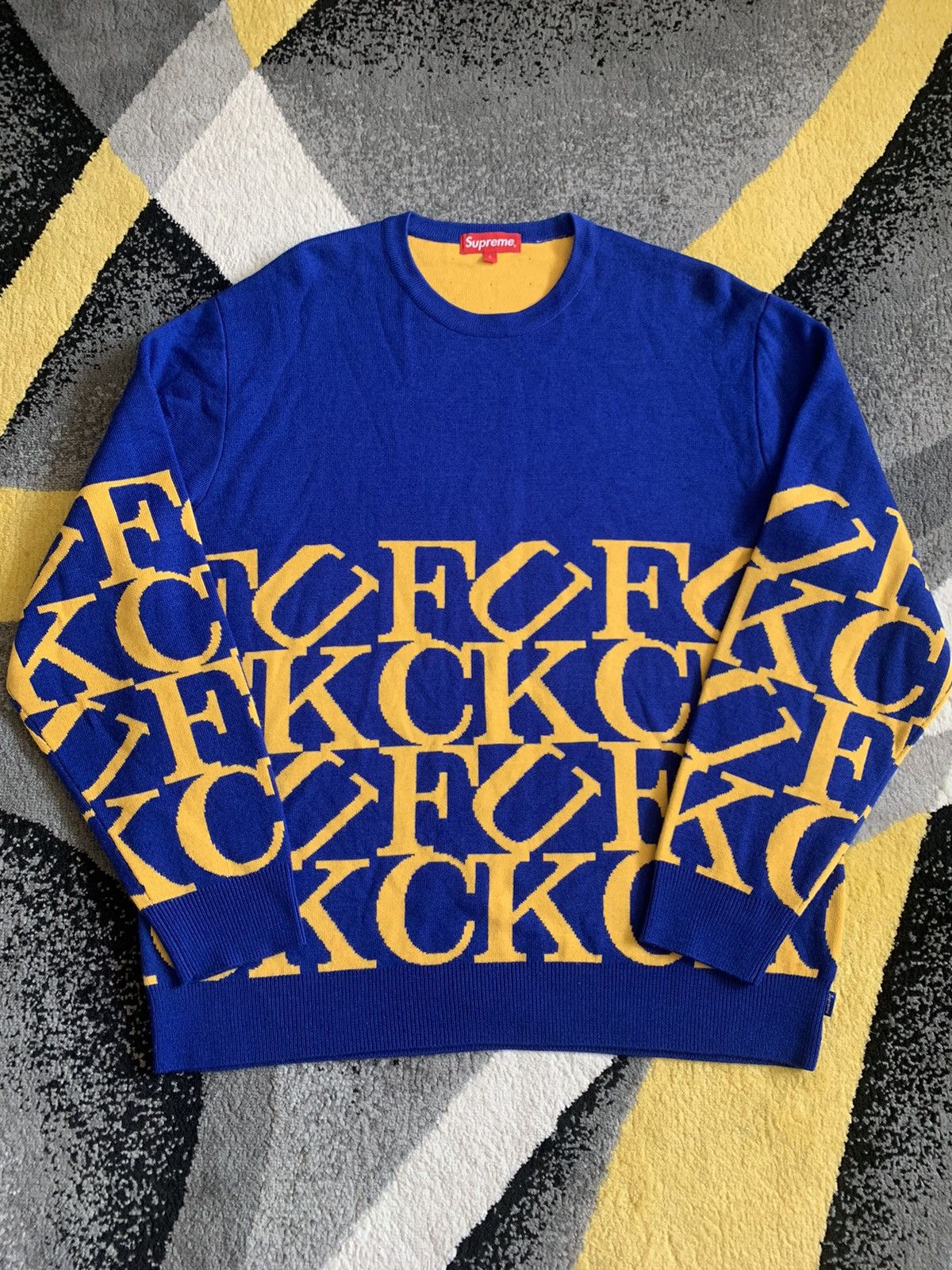 Supreme シュプリーム Fuck Sweater Blue 青 XL