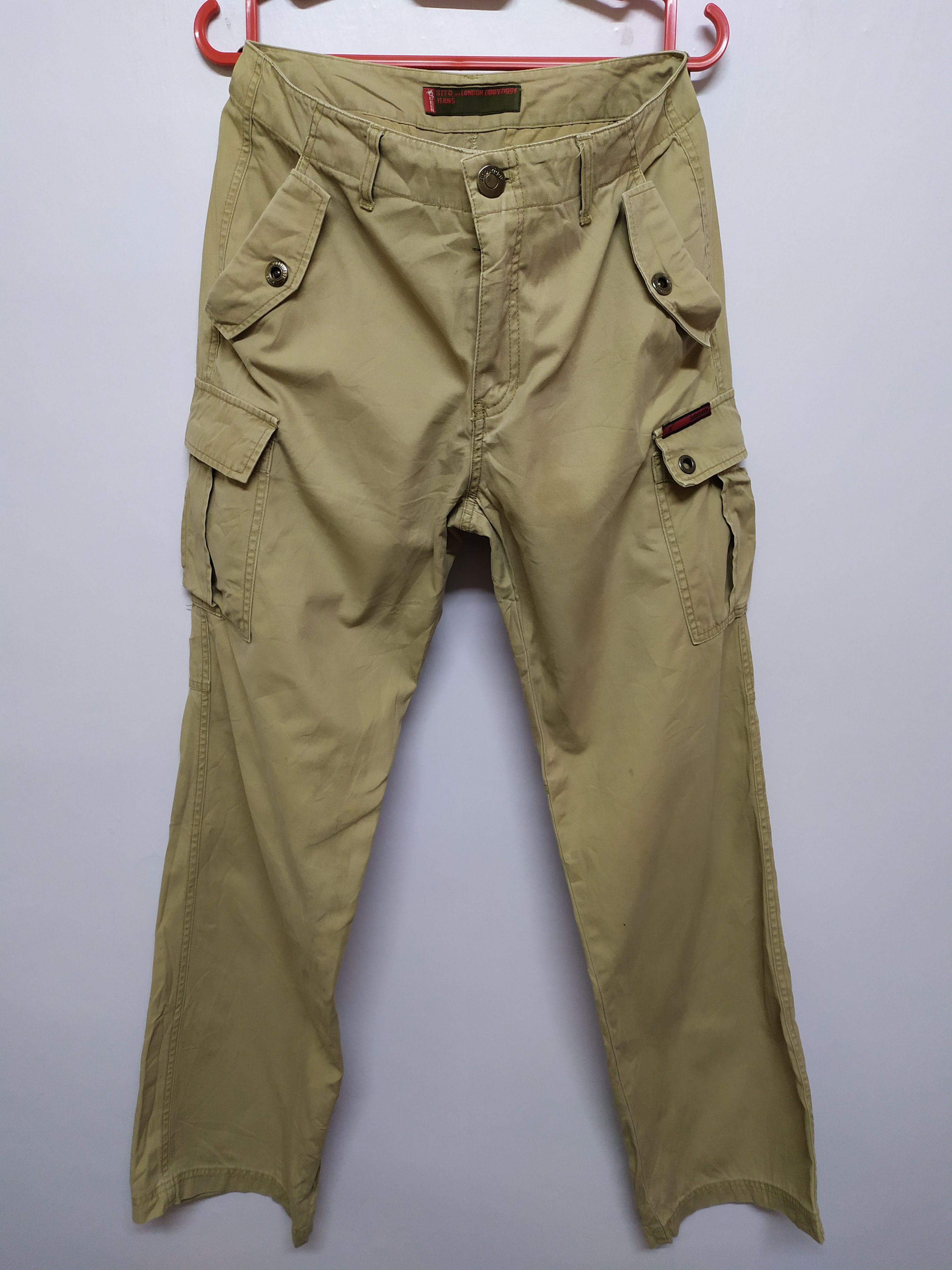 image of Vintage Zippy Ziggy Cargo Pants Multipocket Tactical in Light Brown, Men's (Size 32)