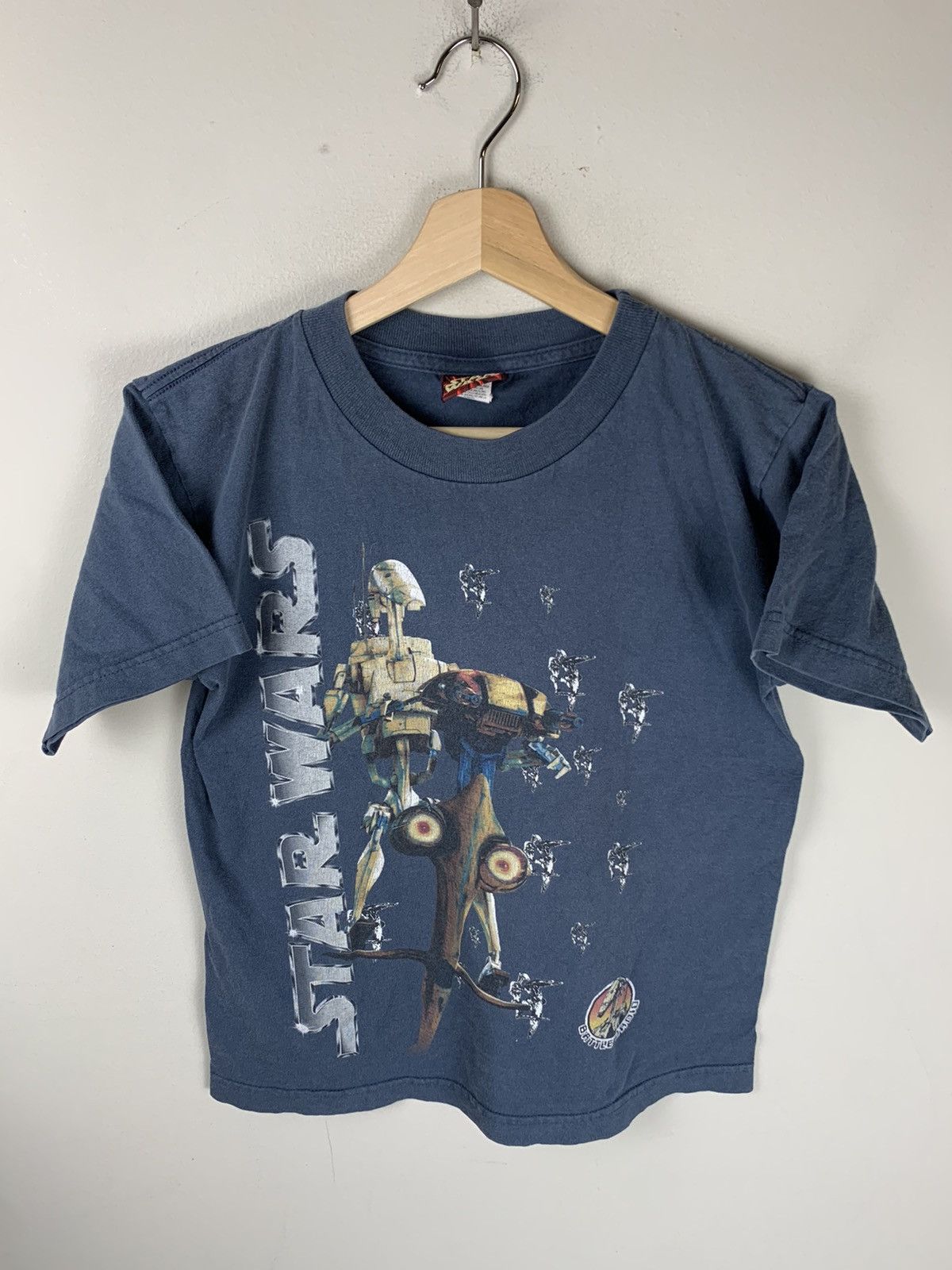 image of Vintage Star Wars Battle Droid Tee in Blue, Men's (Size Small)