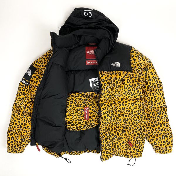 Supreme tnf leopard hot sale nuptse jacket