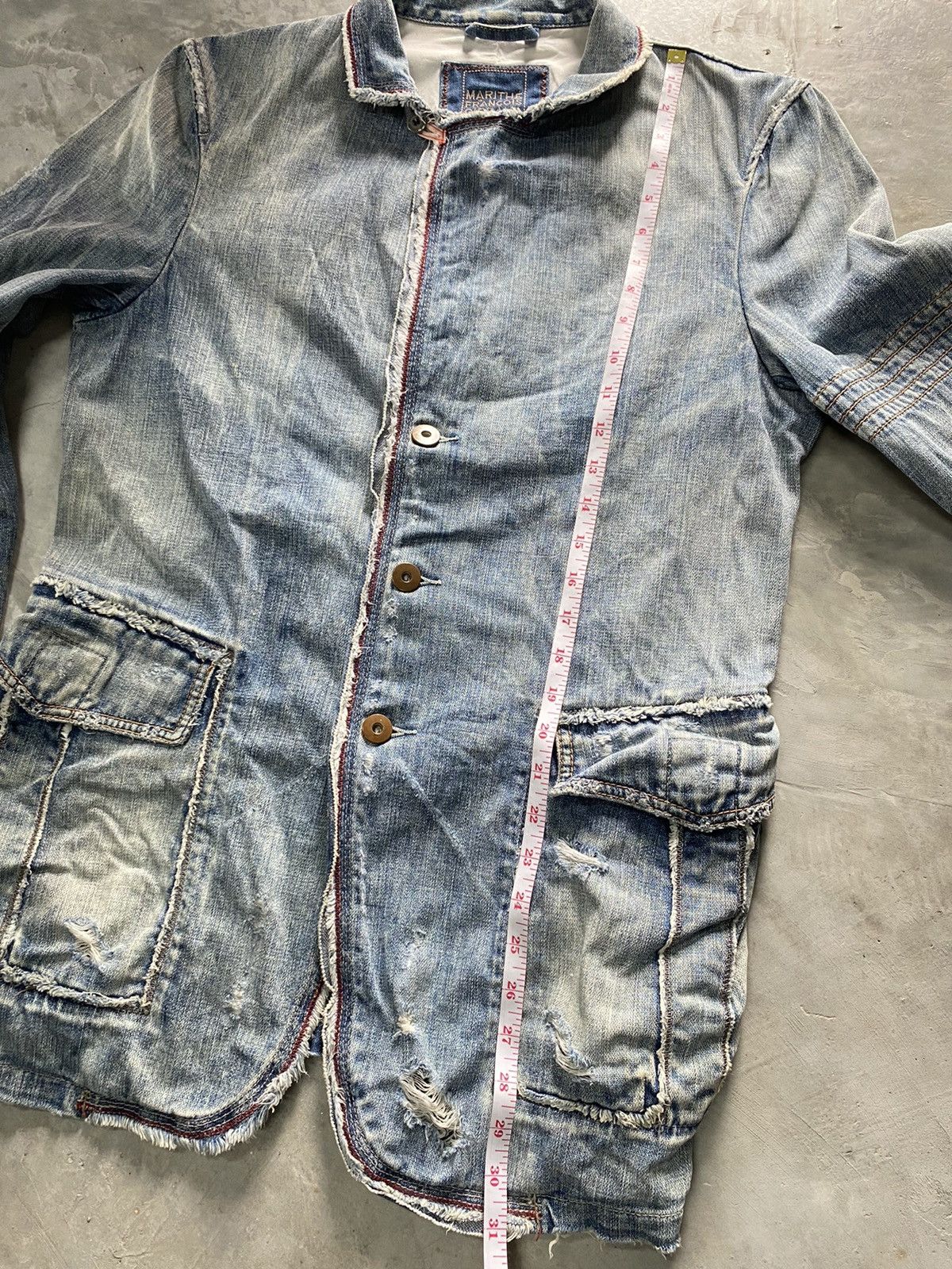Marithe + Francois Girbaud MFG Denim Jacket Distressed Size US L / EU 52-54 / 3 - 20 Thumbnail