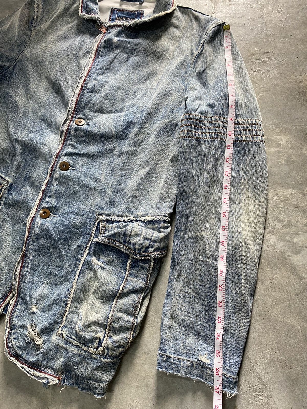 Marithe + Francois Girbaud MFG Denim Jacket Distressed Size US L / EU 52-54 / 3 - 21 Thumbnail