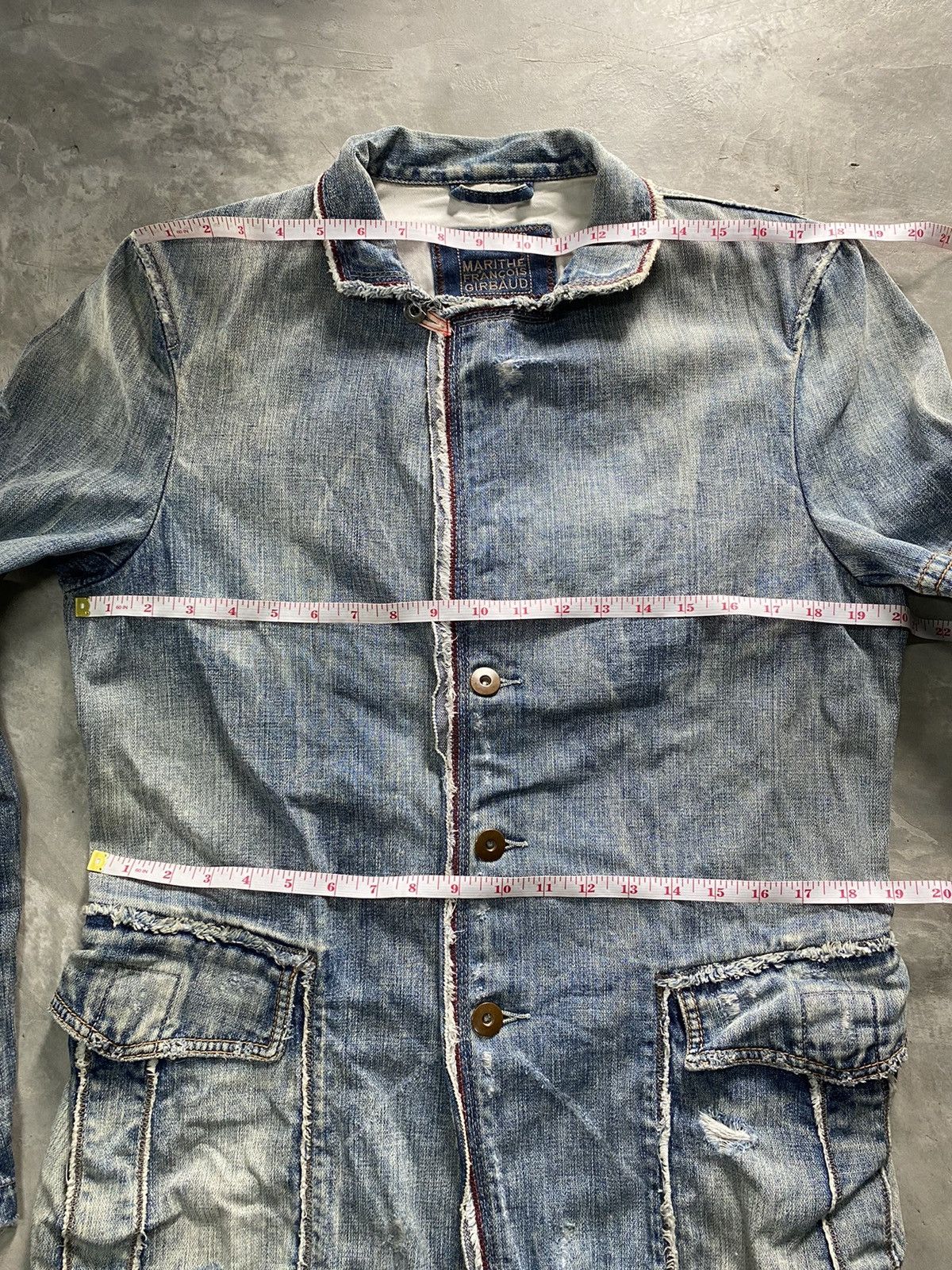 Marithe + Francois Girbaud MFG Denim Jacket Distressed Size US L / EU 52-54 / 3 - 19 Thumbnail