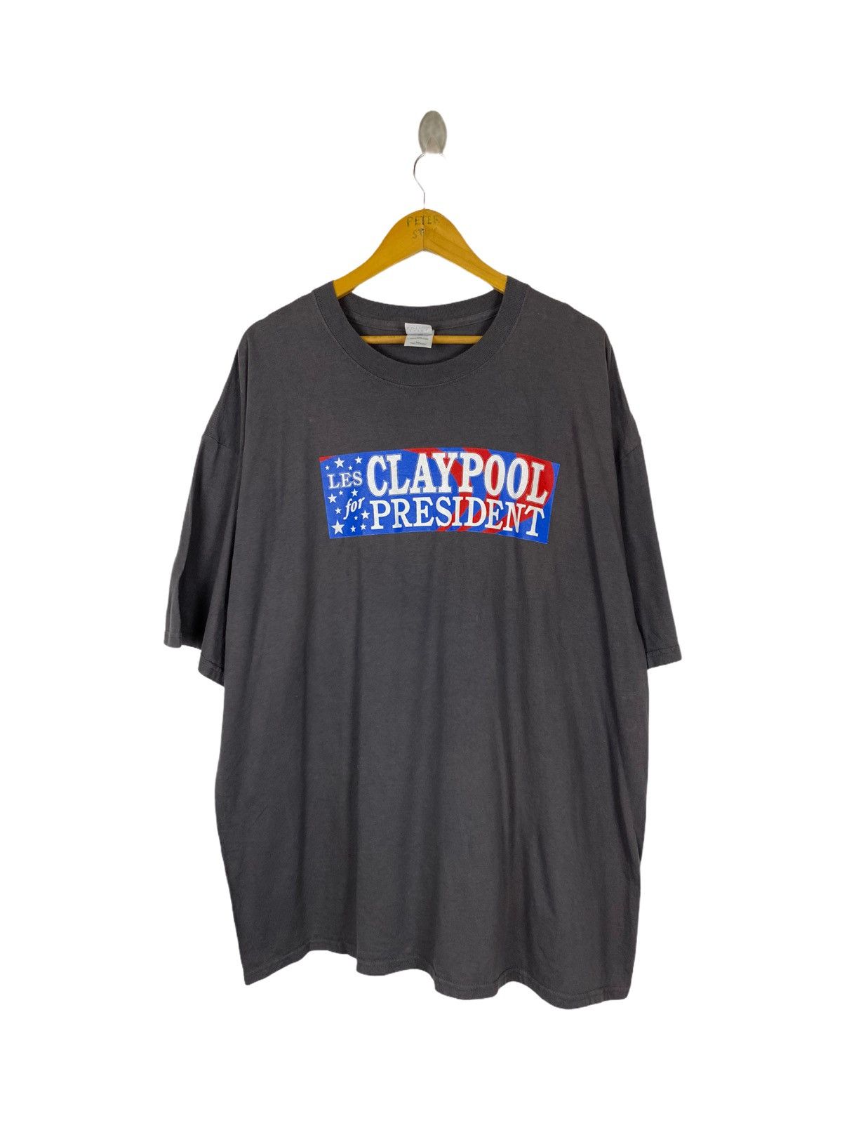 image of Free Style x Gildan Les Claypool For President Oversize Tee in Grey, Men's (Size 2XL)