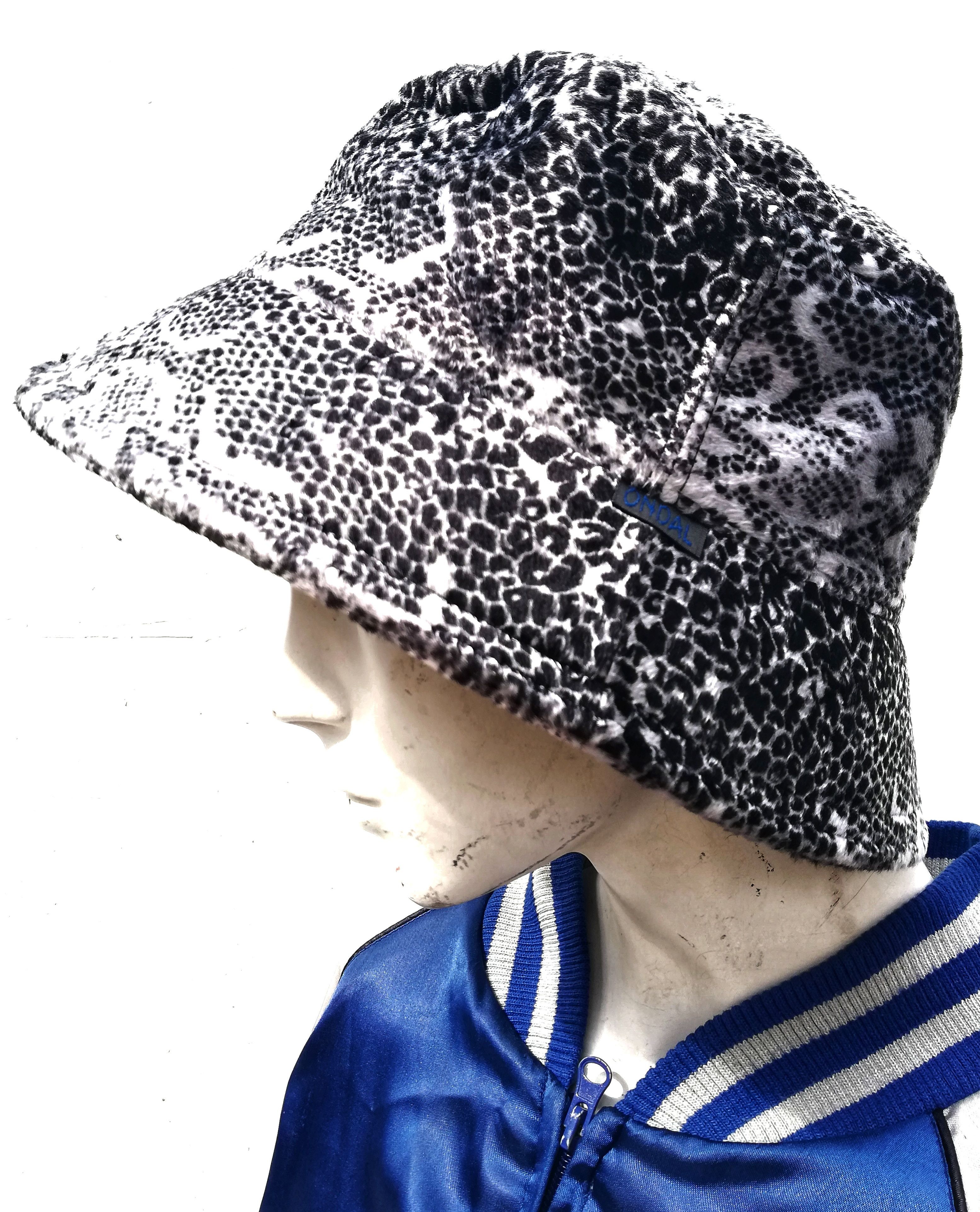 Designer 🔥Ondal🇰🇷 Design Lynx Leopard Print Velboa Fur Bucket Hat Size ONE SIZE - 2 Thumbnail