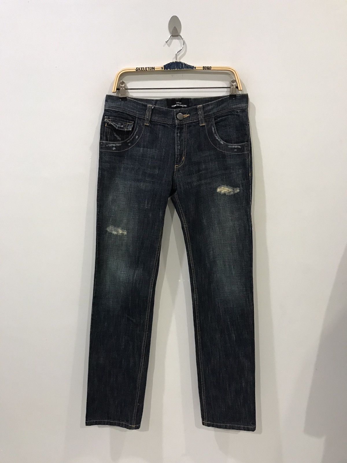 image of Comme Des Garcons Tricot Rei Kawakubo Ad04 Distressed Denim, Women's (Size 32)