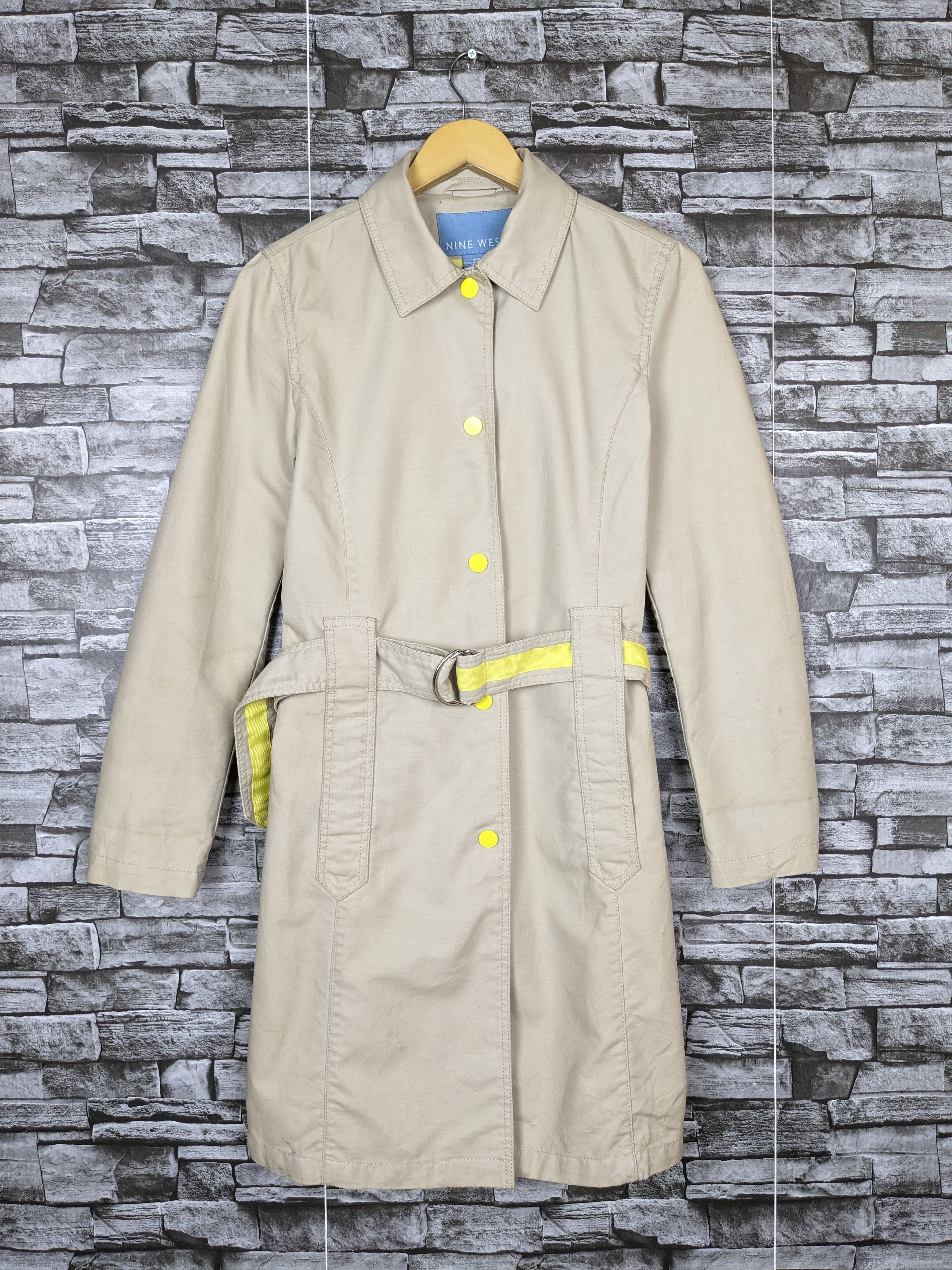 Nine West Defunct 9 West Longcoat Belt Trench Coat Outerwear Beige Size M / US 6-8 / IT 42-44 - 2 Thumbnail