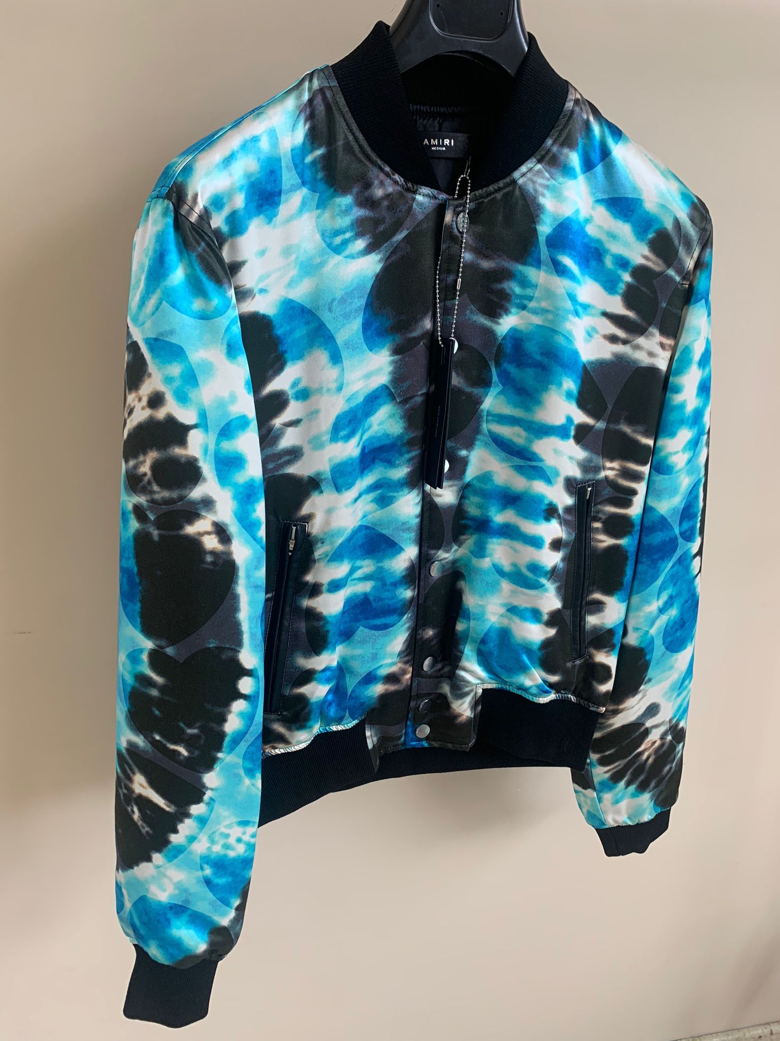 Amiri Hearts Tye Dye Bomber Jacket in Blue Tye Dye Size US M / EU 48-50 / 2 - 4 Thumbnail