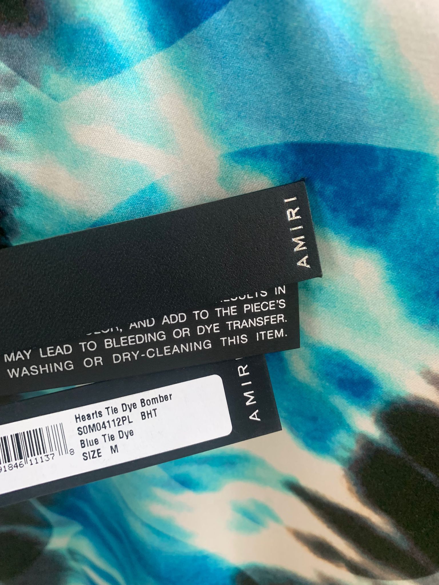 Amiri Hearts Tye Dye Bomber Jacket in Blue Tye Dye Size US M / EU 48-50 / 2 - 7 Thumbnail