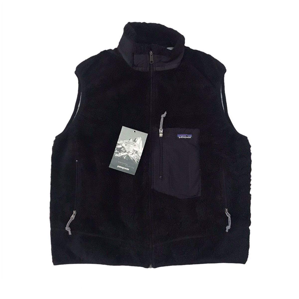 image of VTG & Deadstock Patagonia Retro-X Vest Deep Pile in Black, Men's (Size XL)