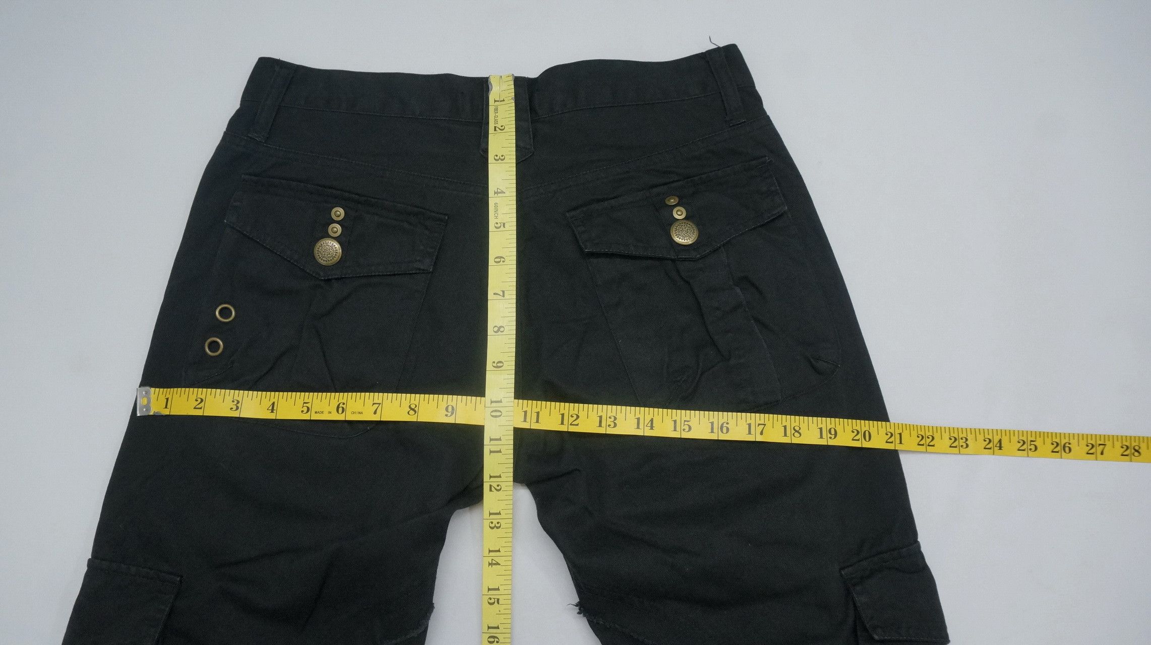 Japanese Brand 🇯🇵 ROOT THREE 🇯🇵 Low Rise Flared Leg Black Cargo Pants Size US 30 / EU 46 - 19 Thumbnail