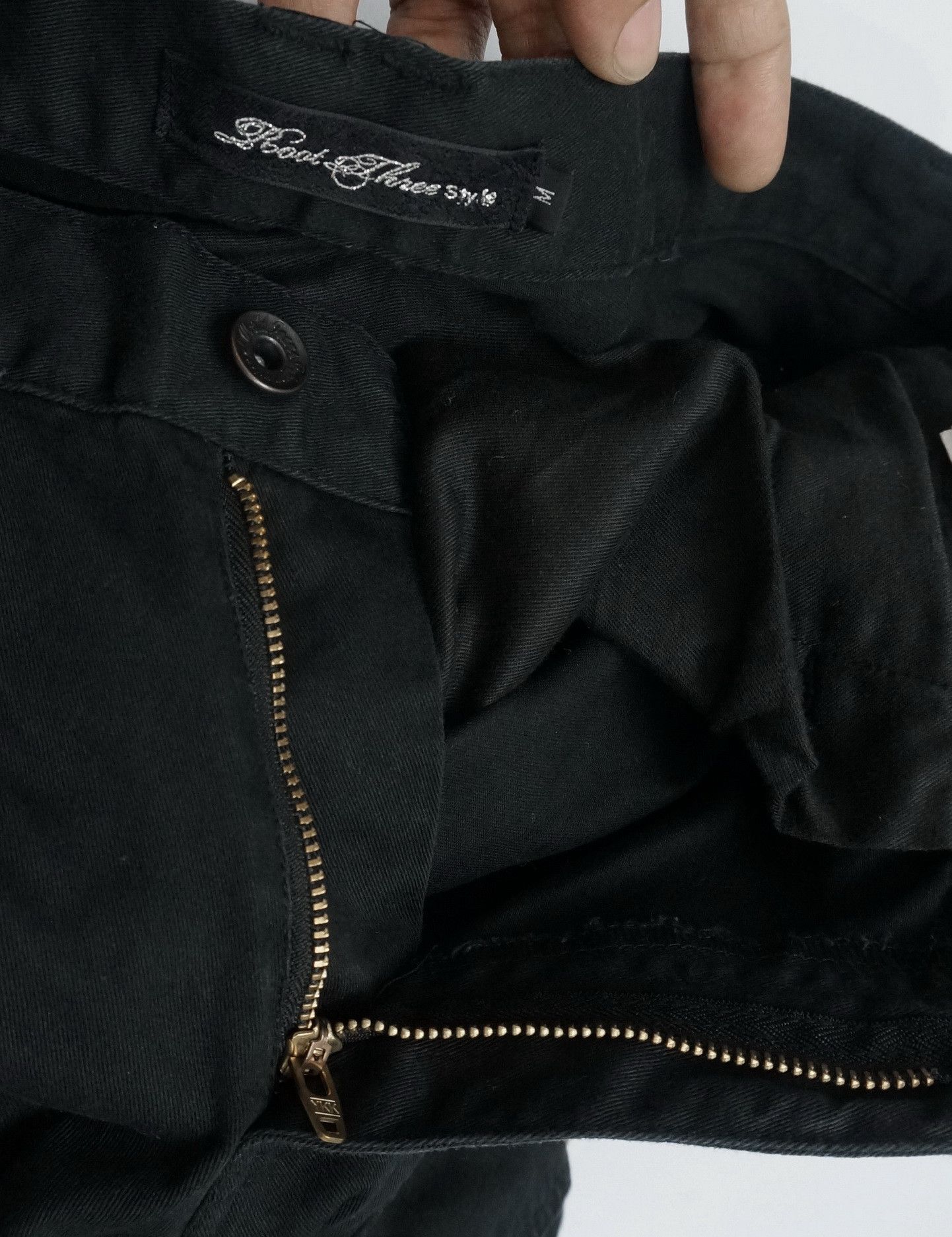 Japanese Brand 🇯🇵 ROOT THREE 🇯🇵 Low Rise Flared Leg Black Cargo Pants Size US 30 / EU 46 - 15 Thumbnail