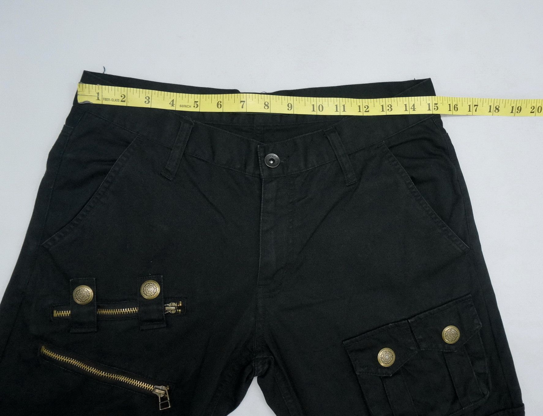 Japanese Brand 🇯🇵 ROOT THREE 🇯🇵 Low Rise Flared Leg Black Cargo Pants Size US 30 / EU 46 - 16 Thumbnail