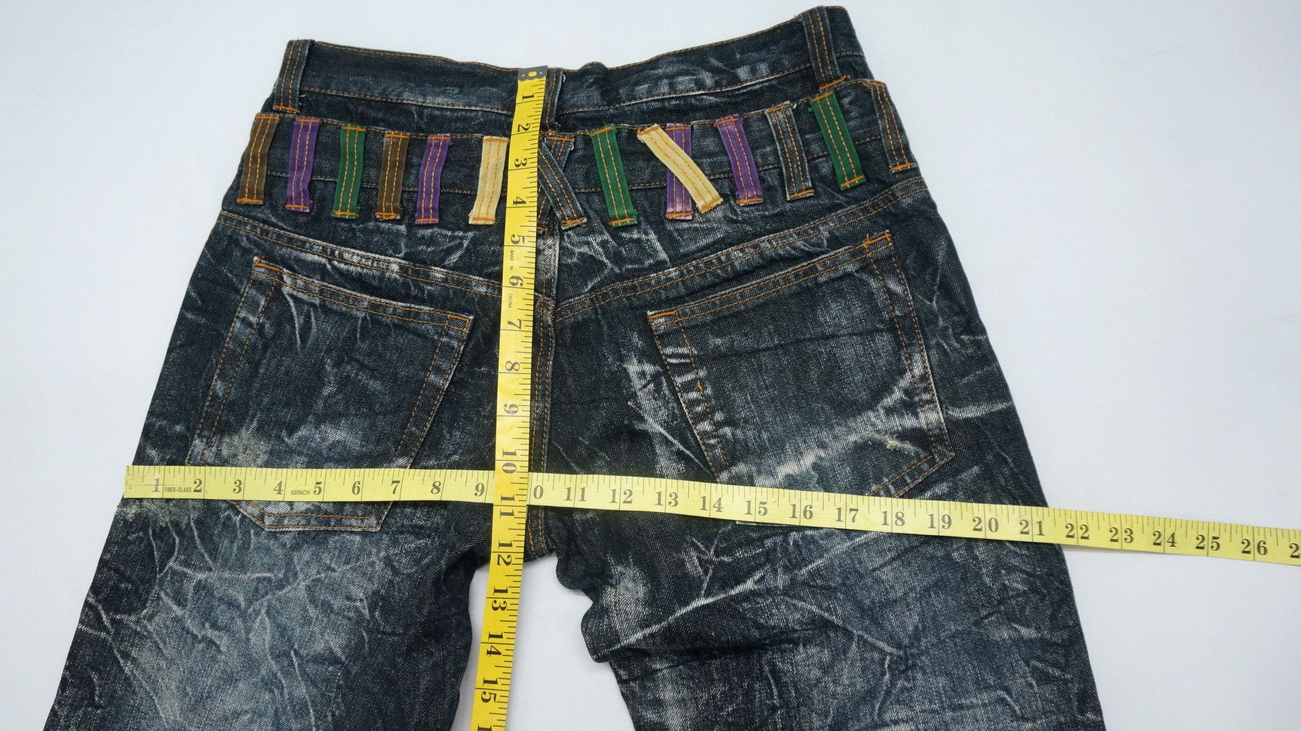Japanese Brand NYLAUS DARK INDIGO Acid Wash Double Waist Jeans Size US 29 - 14 Thumbnail