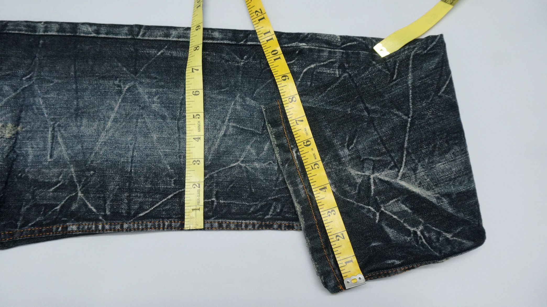 Japanese Brand NYLAUS DARK INDIGO Acid Wash Double Waist Jeans Size US 29 - 13 Thumbnail