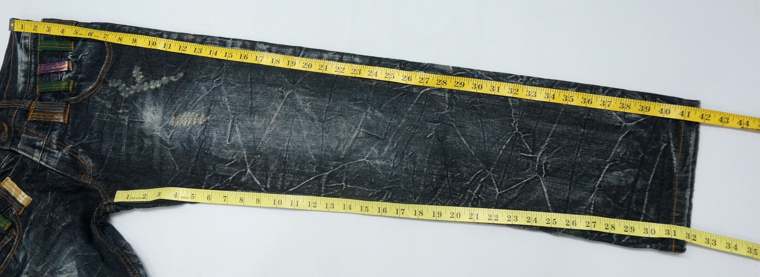 Japanese Brand NYLAUS DARK INDIGO Acid Wash Double Waist Jeans Size US 29 - 12 Thumbnail