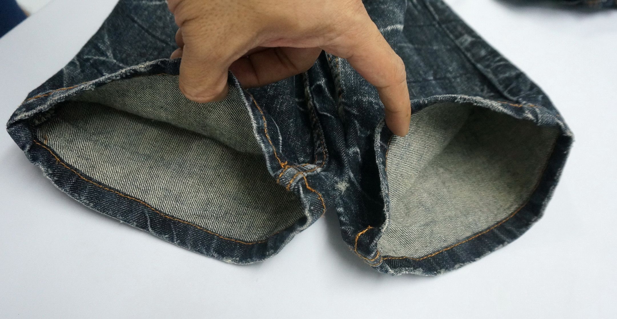 Japanese Brand NYLAUS DARK INDIGO Acid Wash Double Waist Jeans Size US 29 - 17 Thumbnail