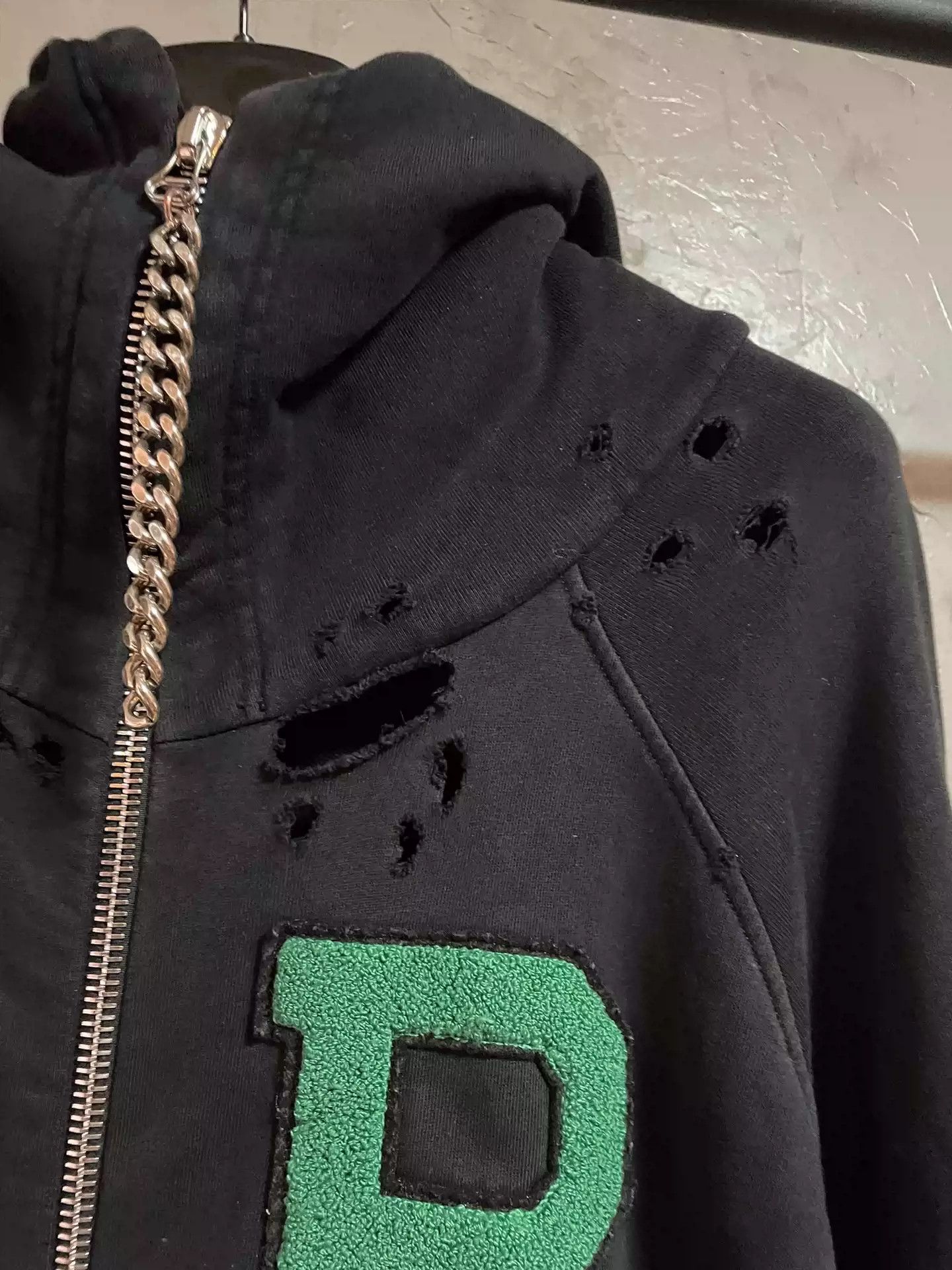 Raf Simons raf simons flocked zipper buster hoodie Size US L / EU 52-54 / 3 - 8 Thumbnail