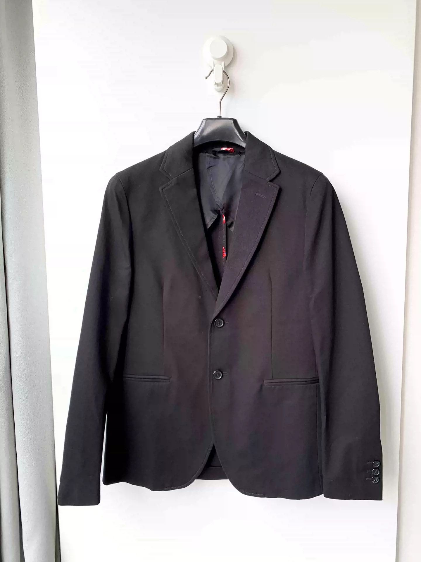 raf simons black short board blazer