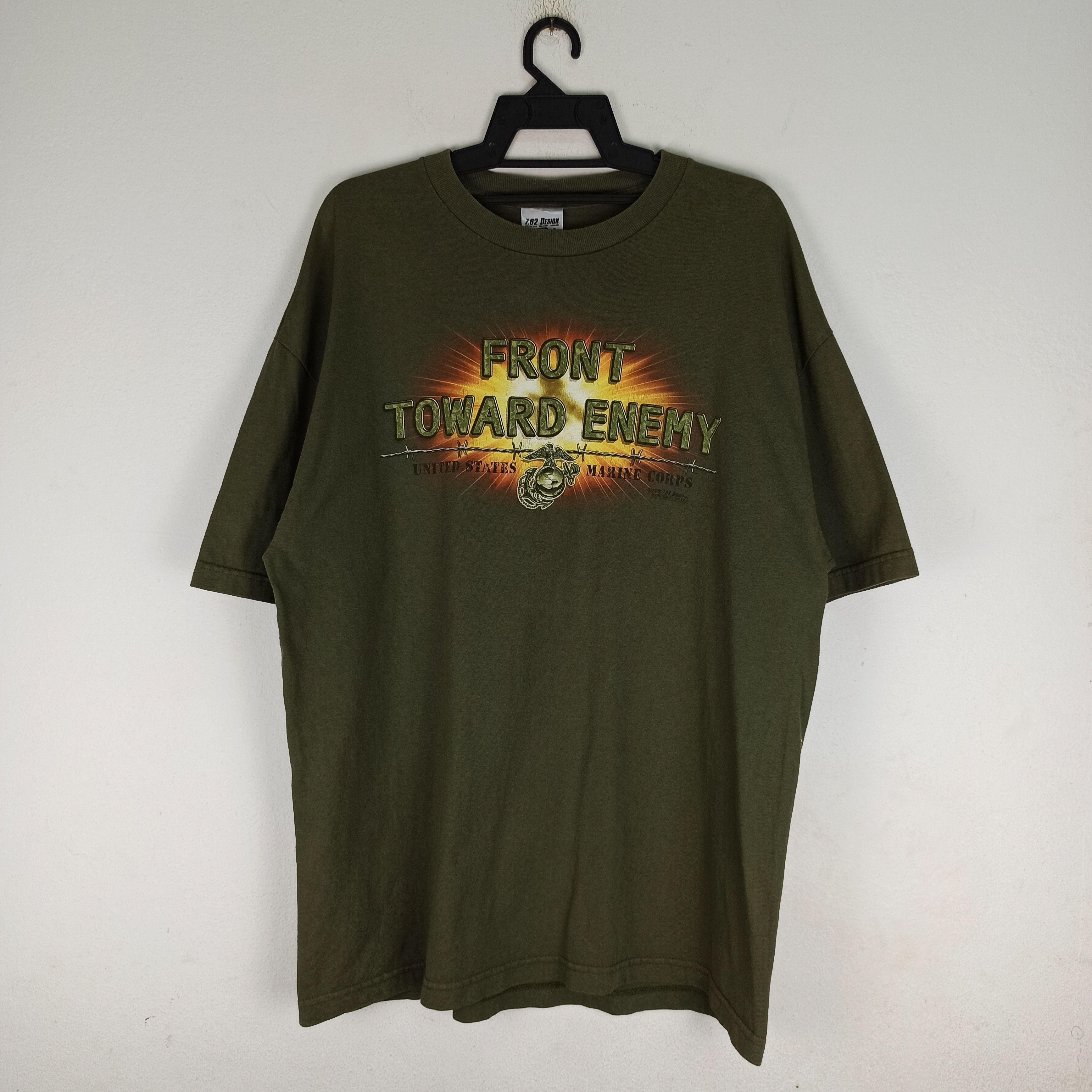 Image of Vintage Usmc Military Marine Usa Tees in Army Green, Men's (Size XL)