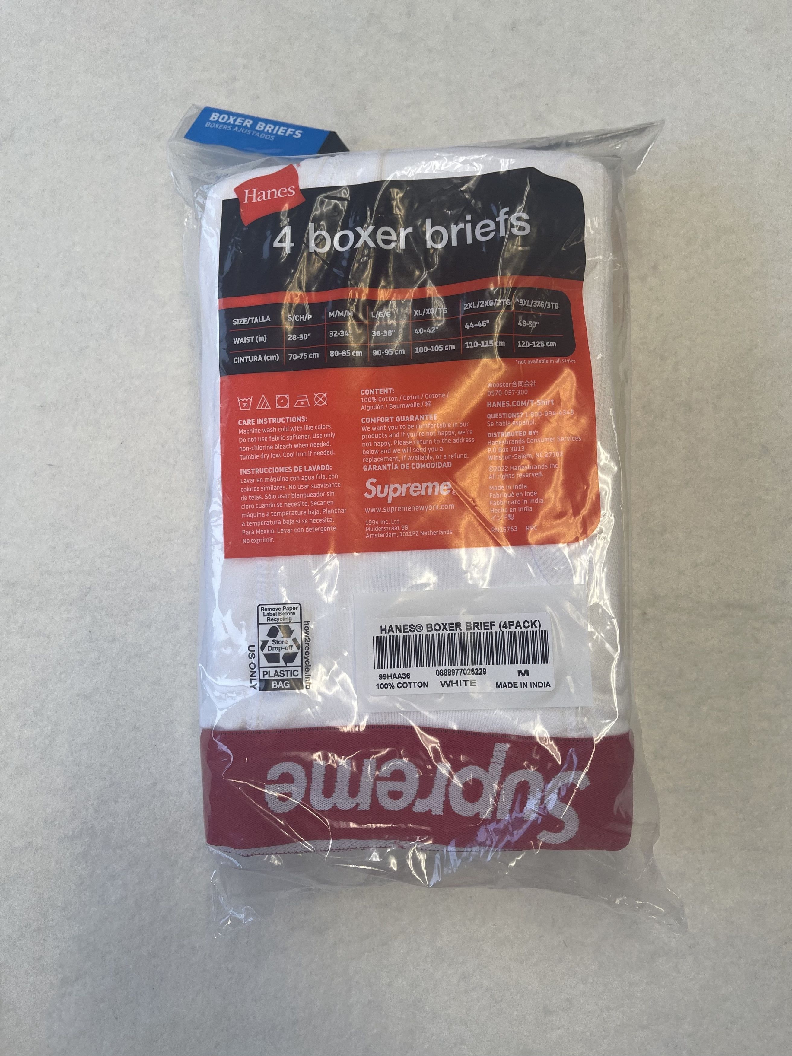 Hanes × Supreme Supreme Hanes Boxer Briefs (4 Pack) White Size M Size ONE SIZE - 3 Thumbnail