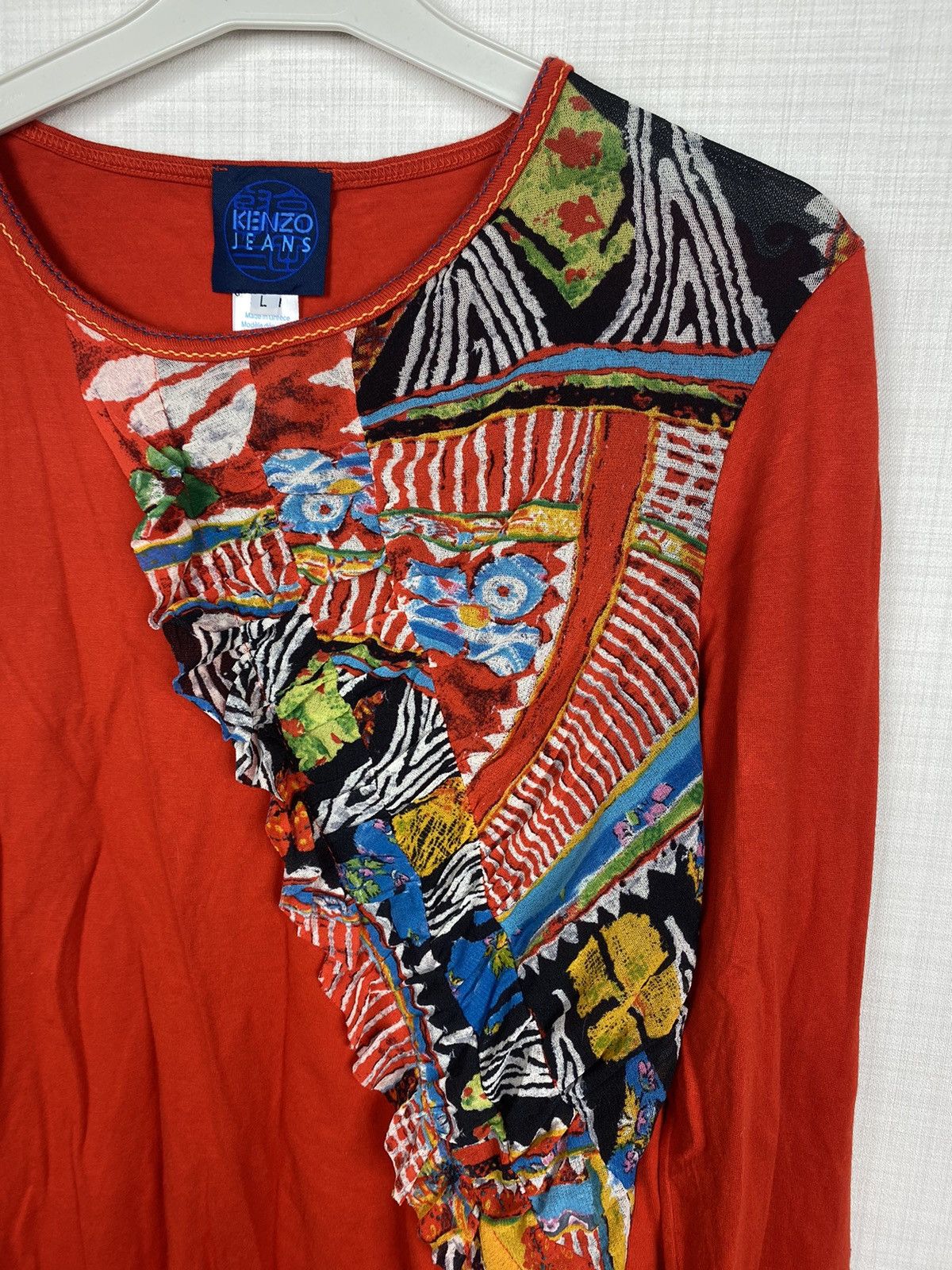Kenzo × Vintage Kenzo Jeans Embroidered Long Sleeve Size M / US 6-8 / IT 42-44 - 4 Thumbnail