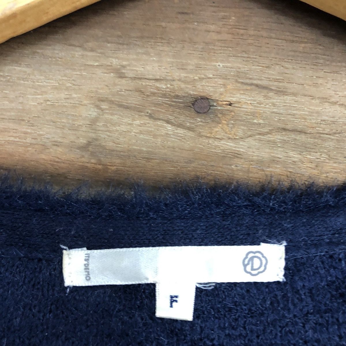 Homespun Knitwear DLL Japan Dark Blue Mohair Shag Shaggy Knitwear #c1109 Size S / US 4 / IT 40 - 10 Thumbnail