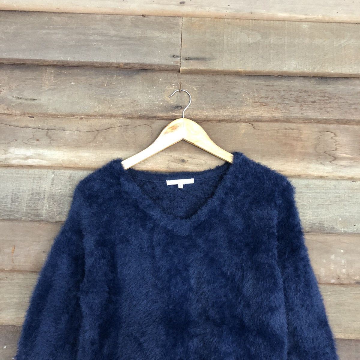 Homespun Knitwear DLL Japan Dark Blue Mohair Shag Shaggy Knitwear #c1109 Size S / US 4 / IT 40 - 9 Thumbnail