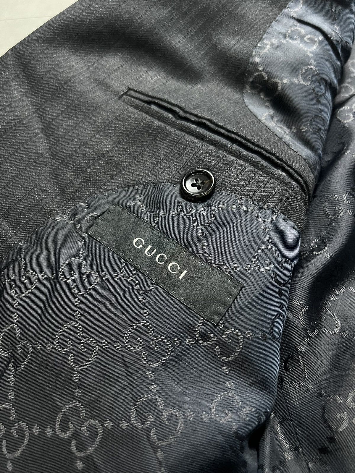 Gucci × Tom Ford Gucci - Tom Ford Monogram Lining Blazer Size 50R - 9 Thumbnail