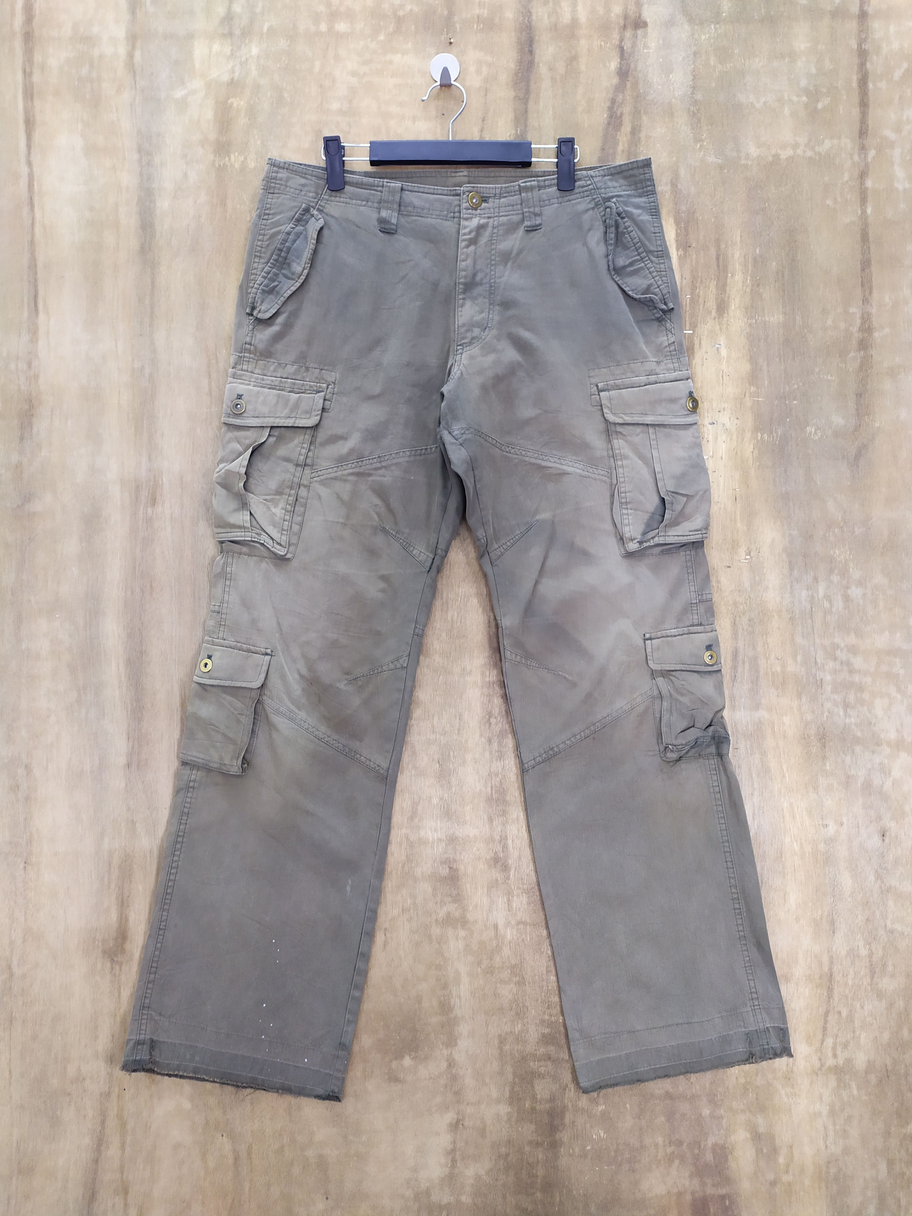 Japanese Brand × Takeo Kikuchi × Vintage 8 POCKET VINTAGE TAKEO KIKUCHI FADED FLARED CARGO PANTS Size US 33 - 1 Thumbnail