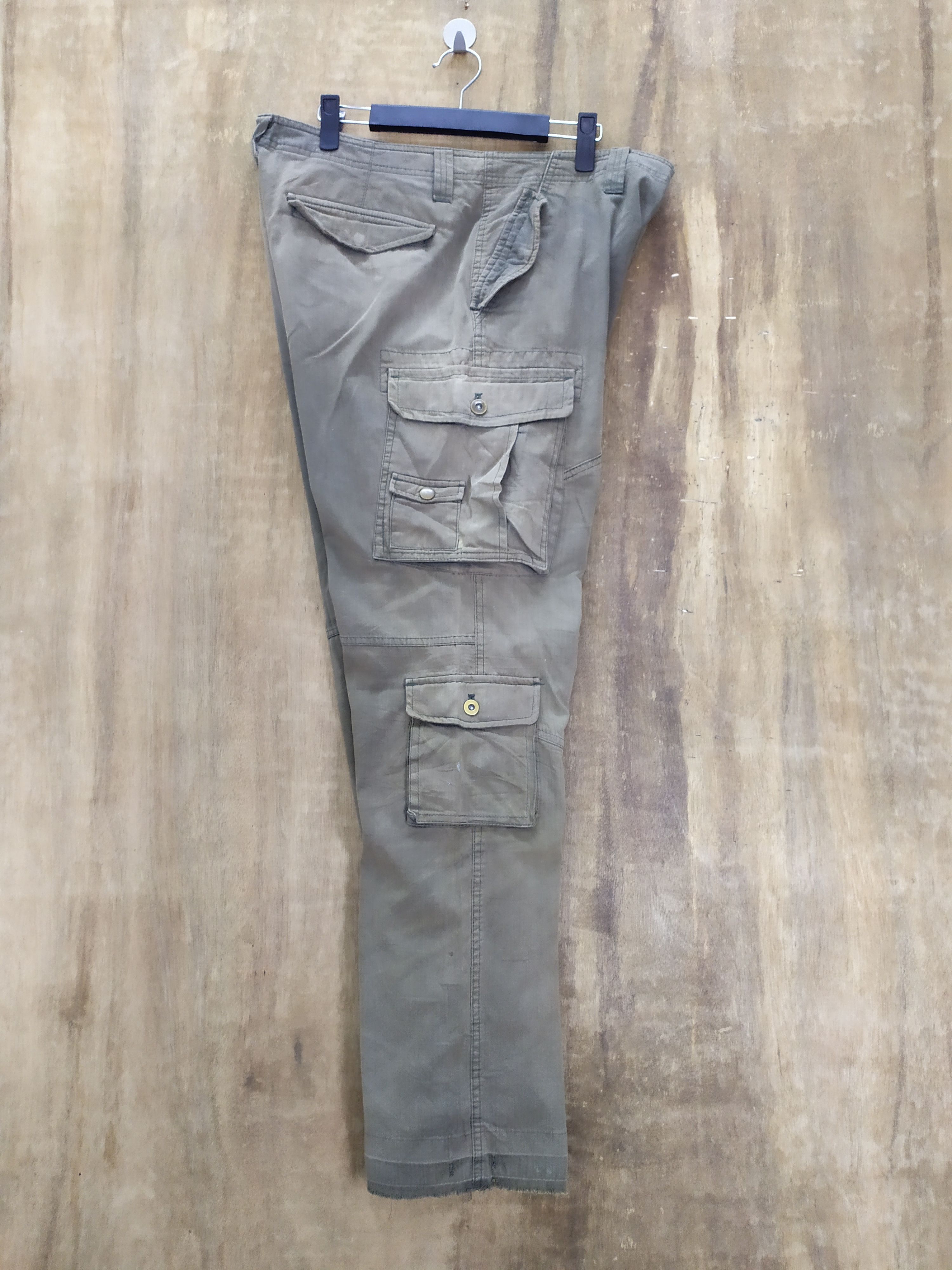 Japanese Brand × Takeo Kikuchi × Vintage 8 POCKET VINTAGE TAKEO KIKUCHI FADED FLARED CARGO PANTS Size US 33 - 7 Thumbnail