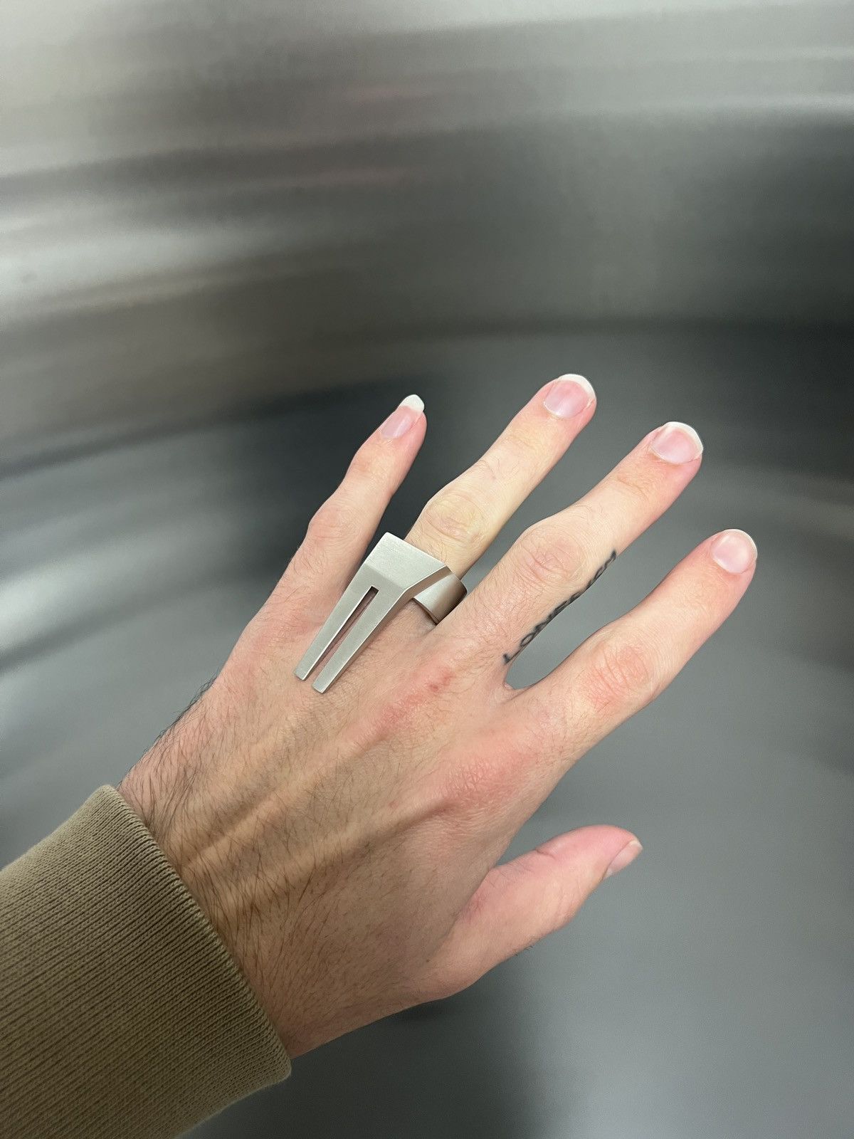 Rick Owens Silver Ring size 56 FW22 Strobe Size ONE SIZE - 8 Thumbnail