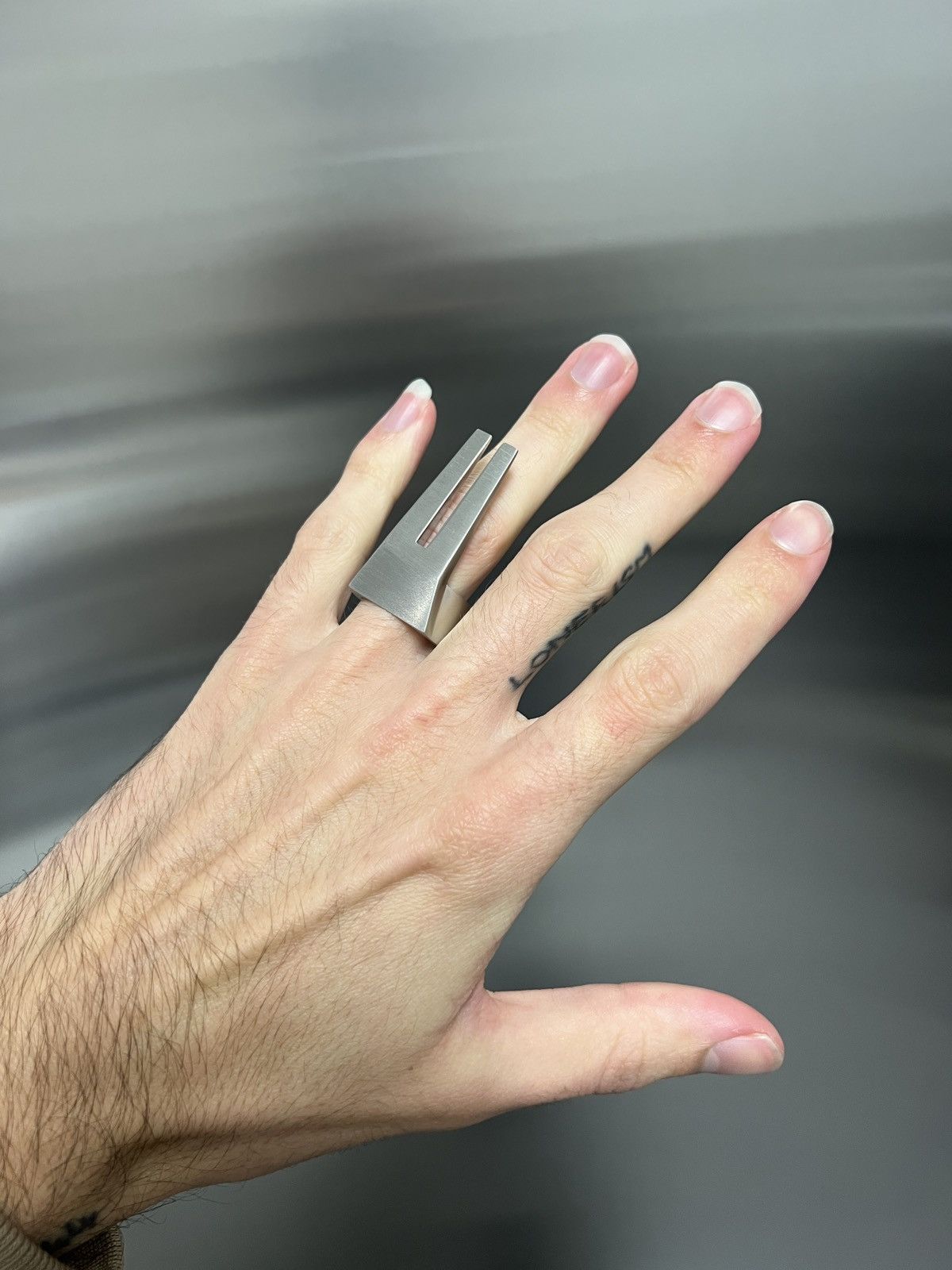 Rick Owens Silver Ring size 56 FW22 Strobe Size ONE SIZE - 9 Thumbnail