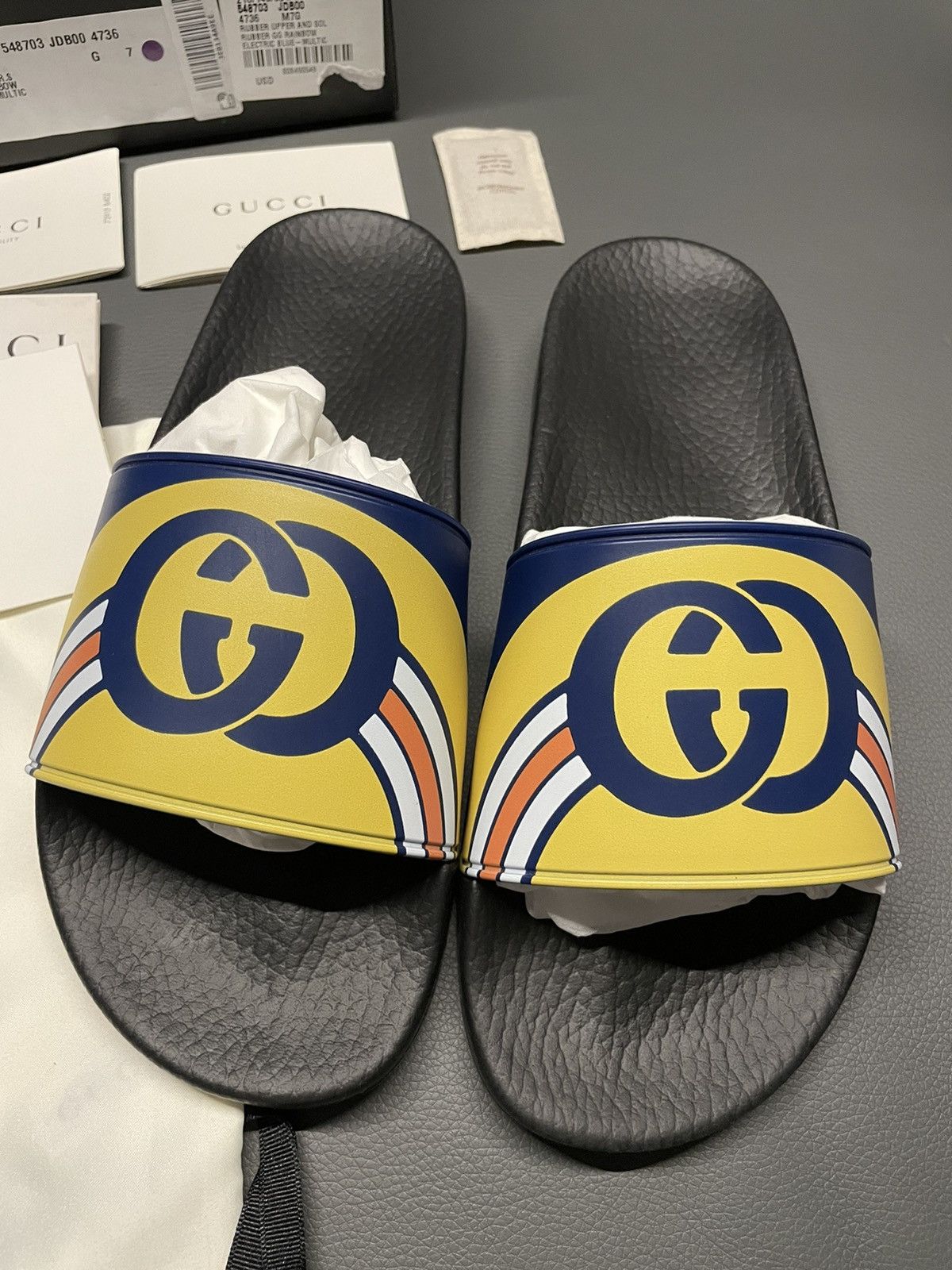 Gucci Iconic Runway Rare Gucci Logo Slides Sandal Slip on Shoes Size US 10.5 / EU 43-44 - 7 Thumbnail