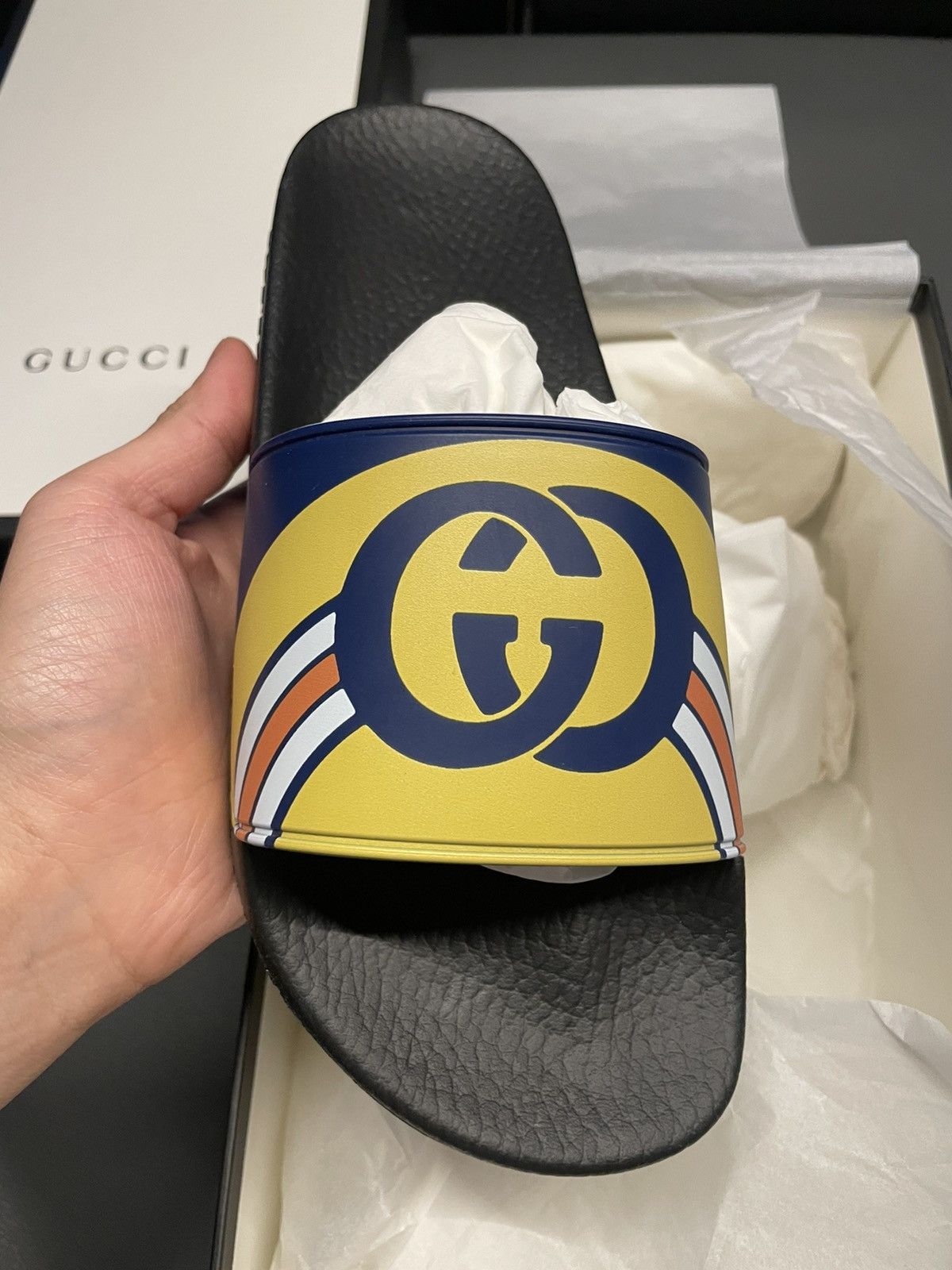 Gucci Iconic Runway Rare Gucci Logo Slides Sandal Slip on Shoes Size US 10.5 / EU 43-44 - 11 Thumbnail