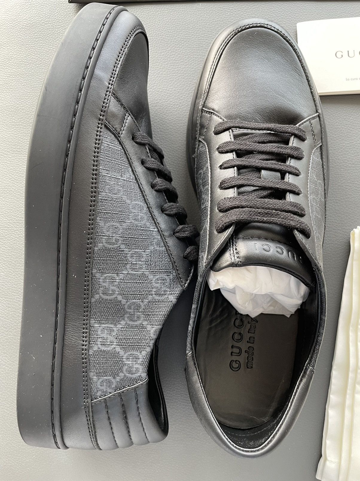 Gucci Rare Limited Edition Gucci Supreme Leather Low Top Sneakers Size US 11 / EU 44 - 24 Thumbnail