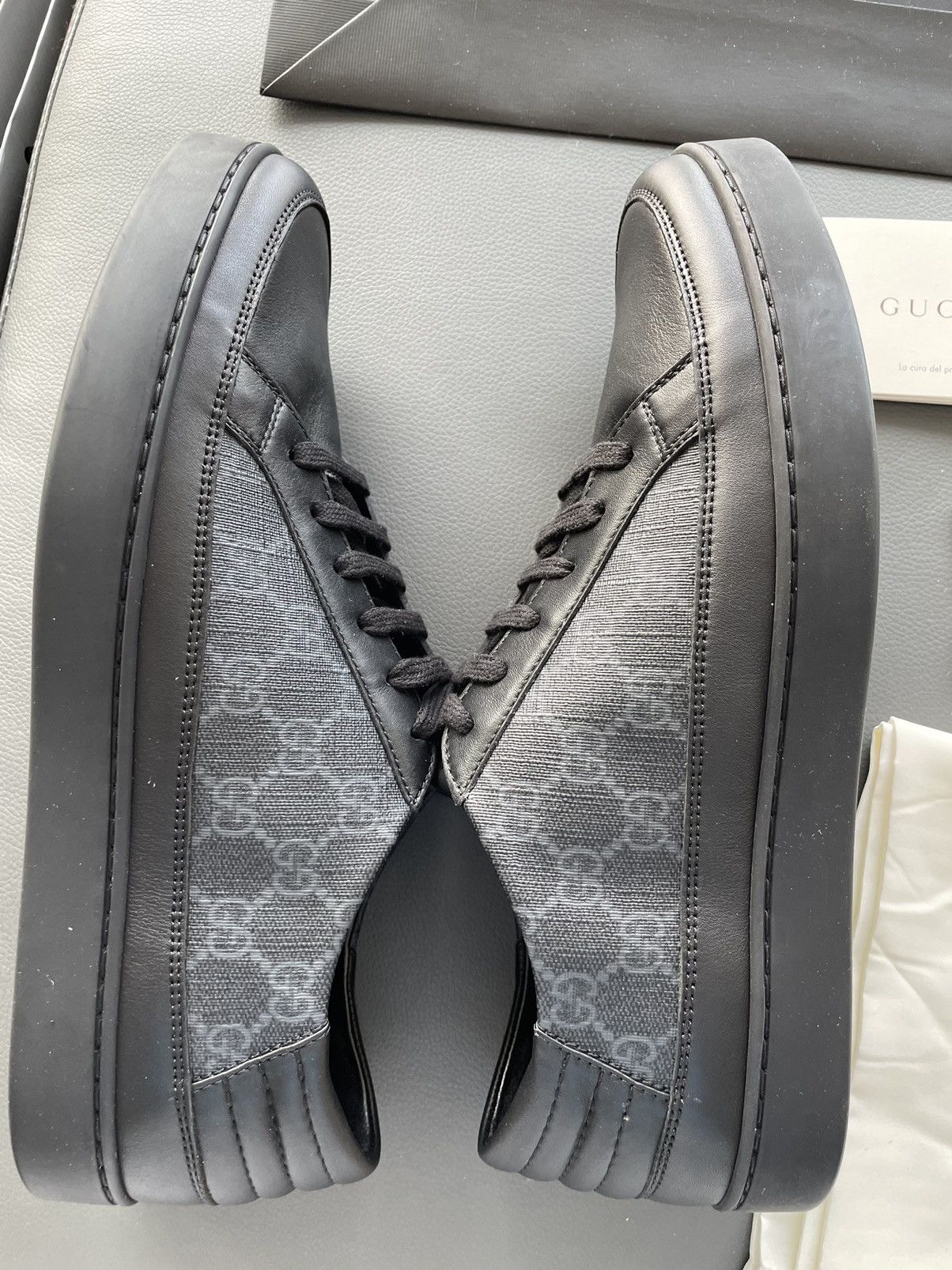 Gucci Rare Limited Edition Gucci Supreme Leather Low Top Sneakers Size US 11 / EU 44 - 10 Thumbnail